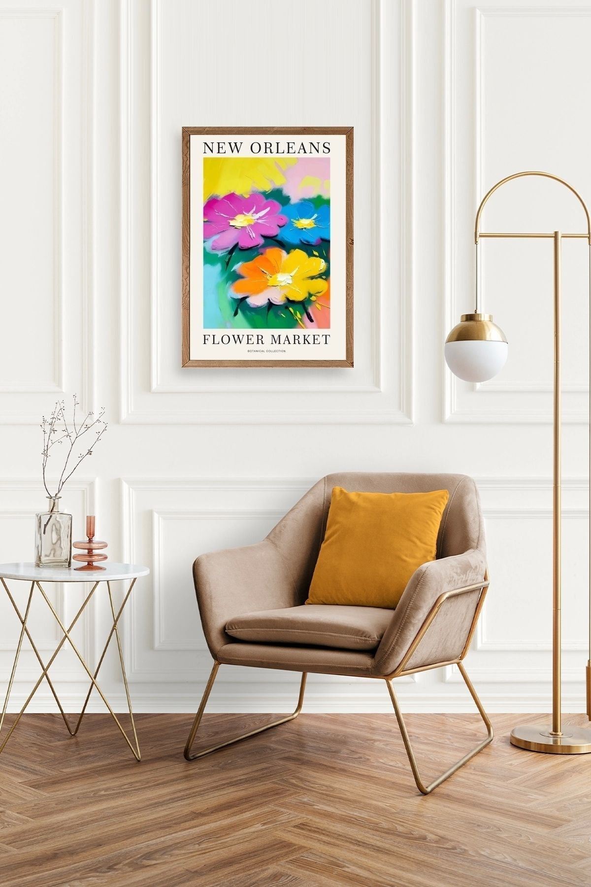 Çiçek Ahşap Çerçeveli Tablo 30 x 42