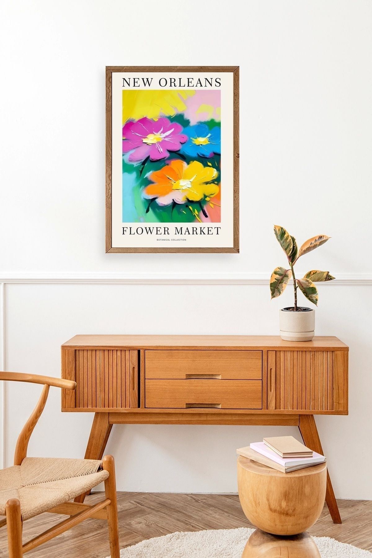 Çiçek Ahşap Çerçeveli Tablo 23 x 30