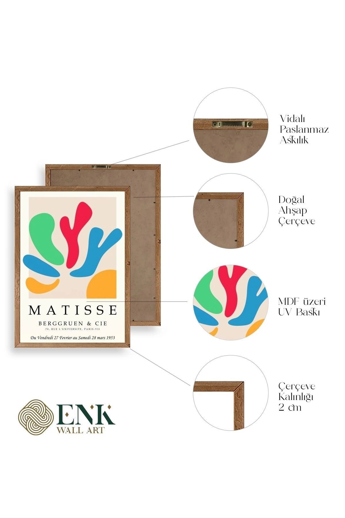 Modern Ahşap Çerçeveli Tablo 23 x 30