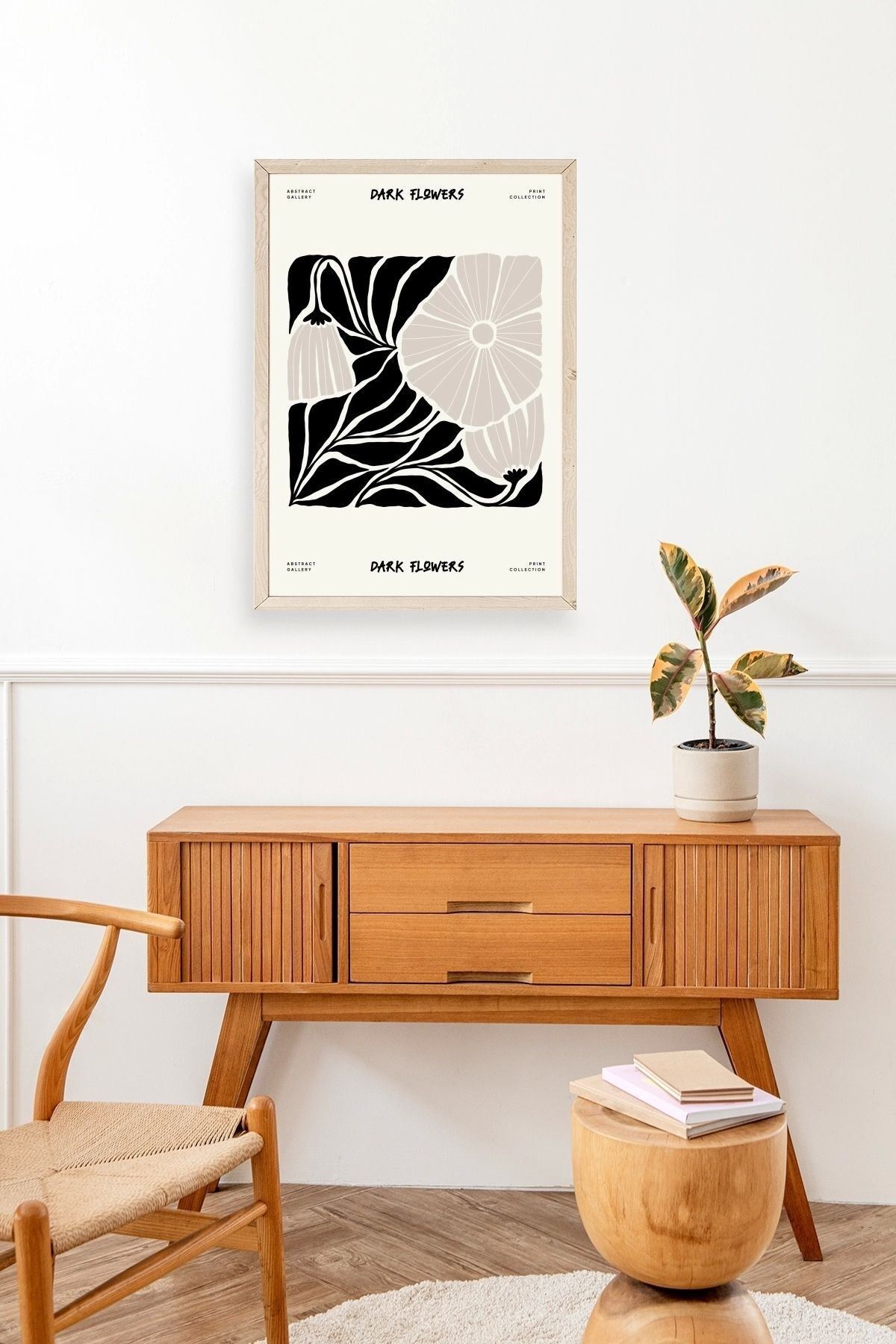 Çiçek Ahşap Çerçeveli Tablo 30 x 42