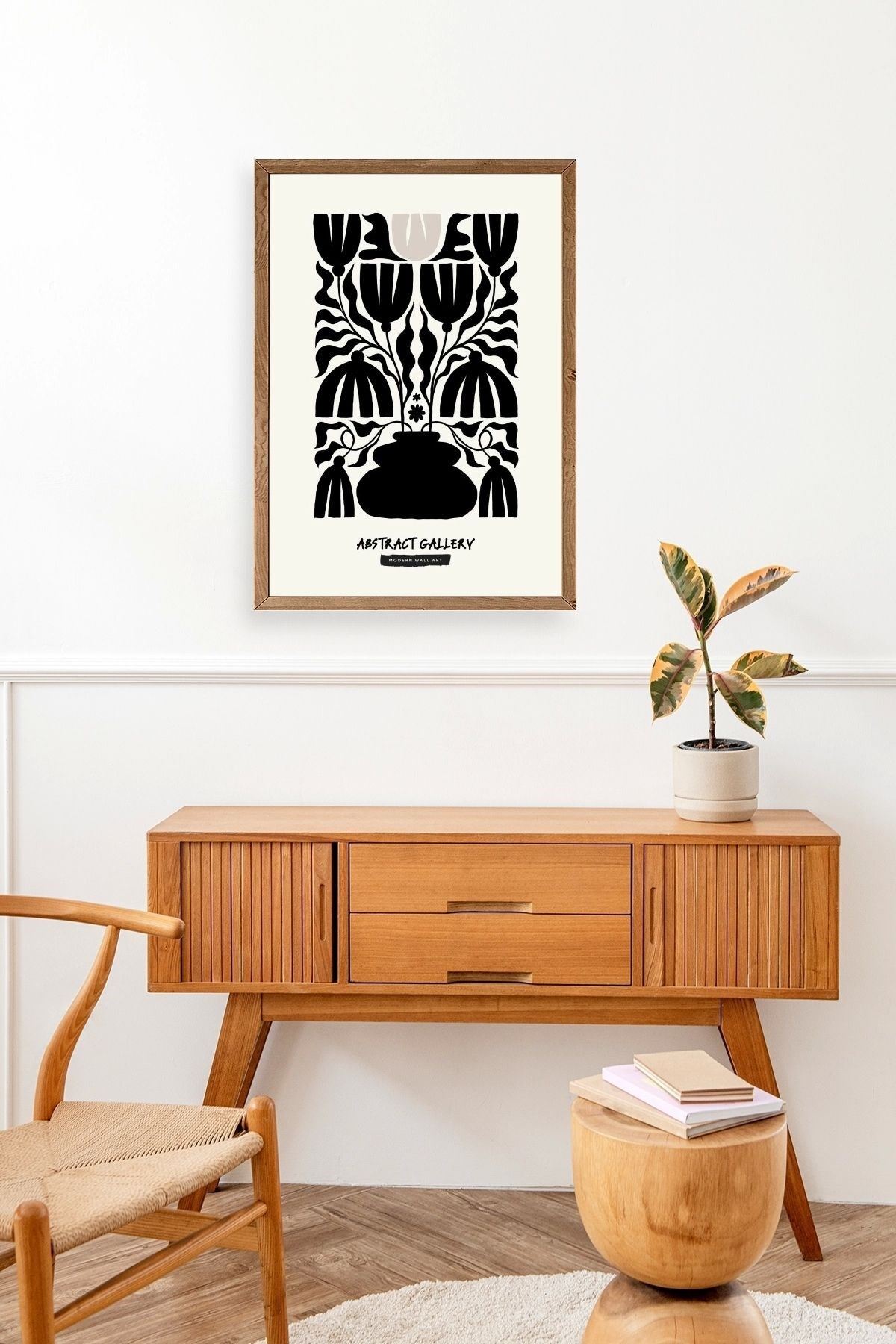 Çiçek Ahşap Çerçeveli Tablo 17 x 23