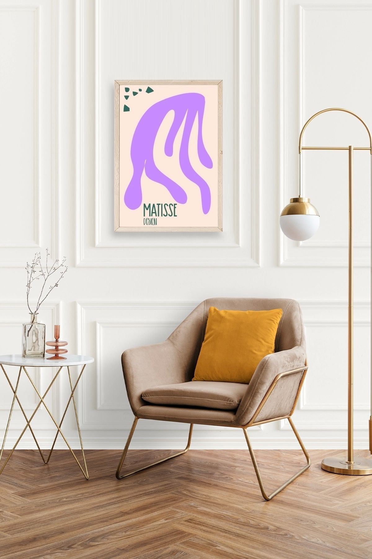 Soyut Ahşap Çerçeveli Tablo 17 x 23