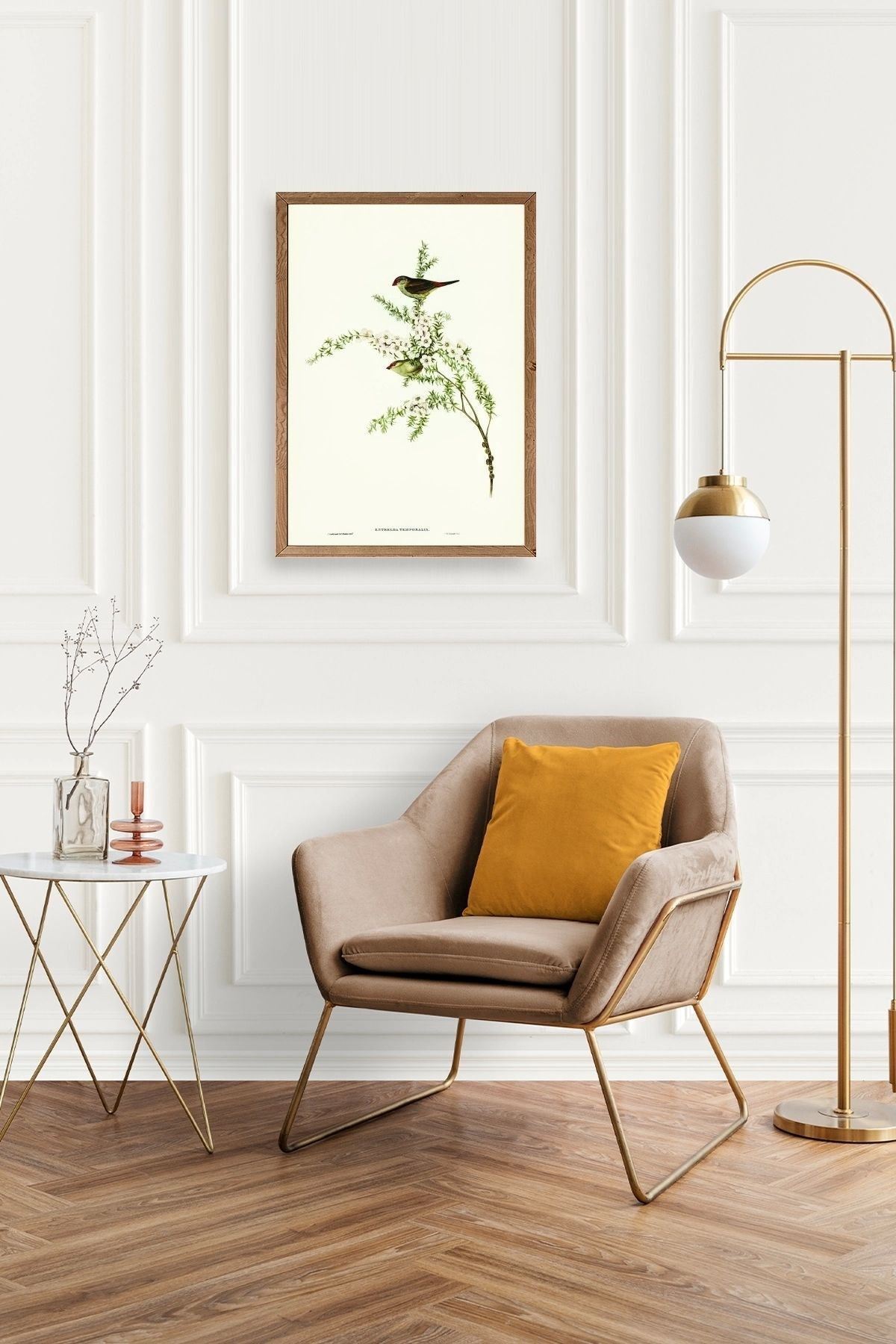 Daldaki Kuş Ahşap Çerçeveli Tablo 50 x 70