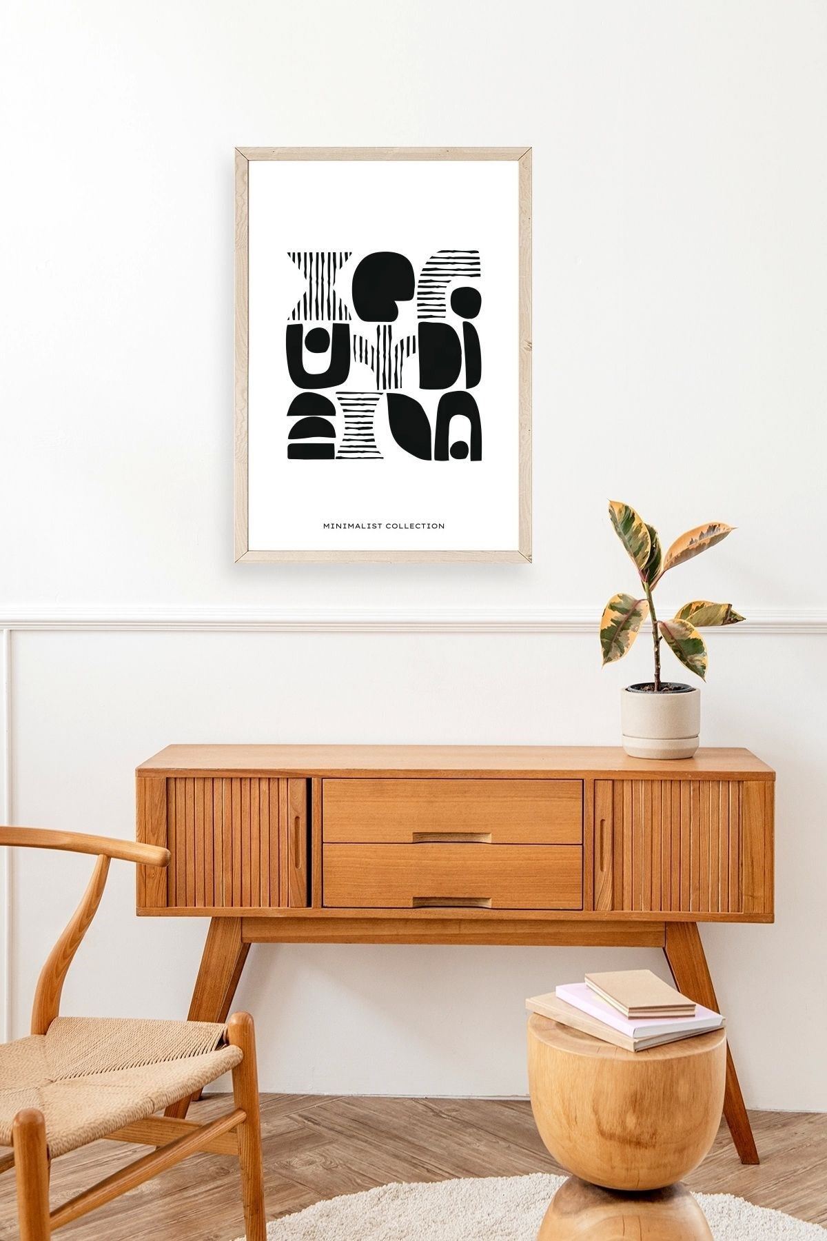 Soyut Ahşap Çerçeveli Tablo 17 x 23