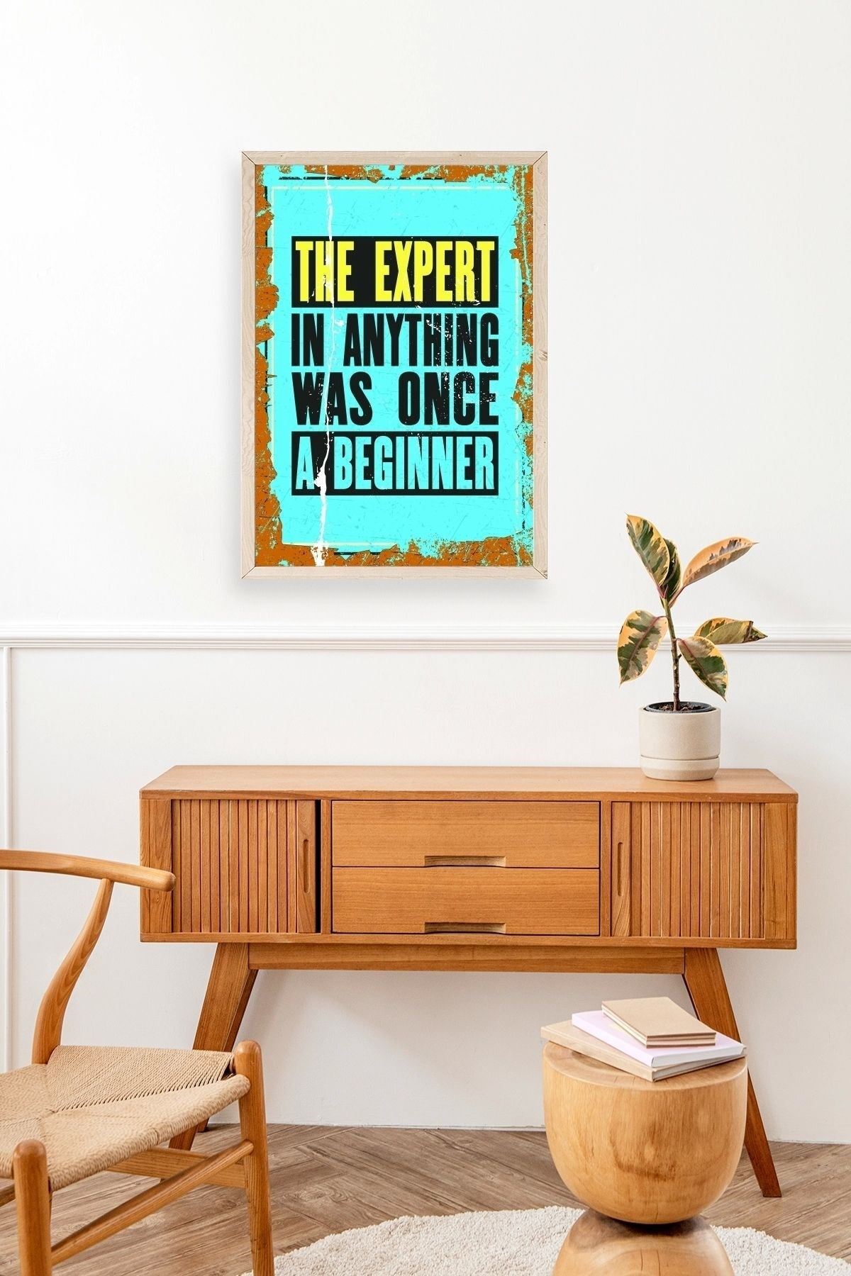 Motto Ahşap Çerçeveli Tablo 30 x 42