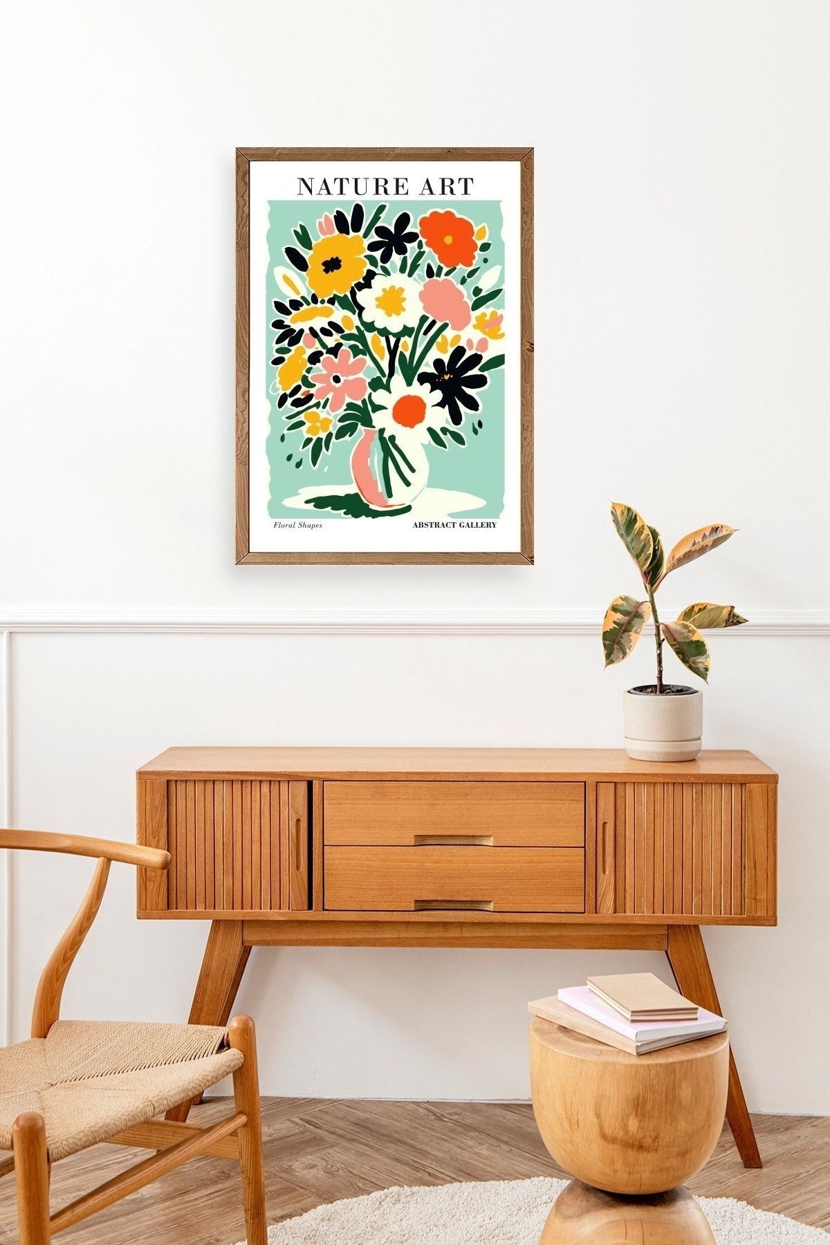 Çiçek Ahşap Çerçeveli Tablo 30 x 42