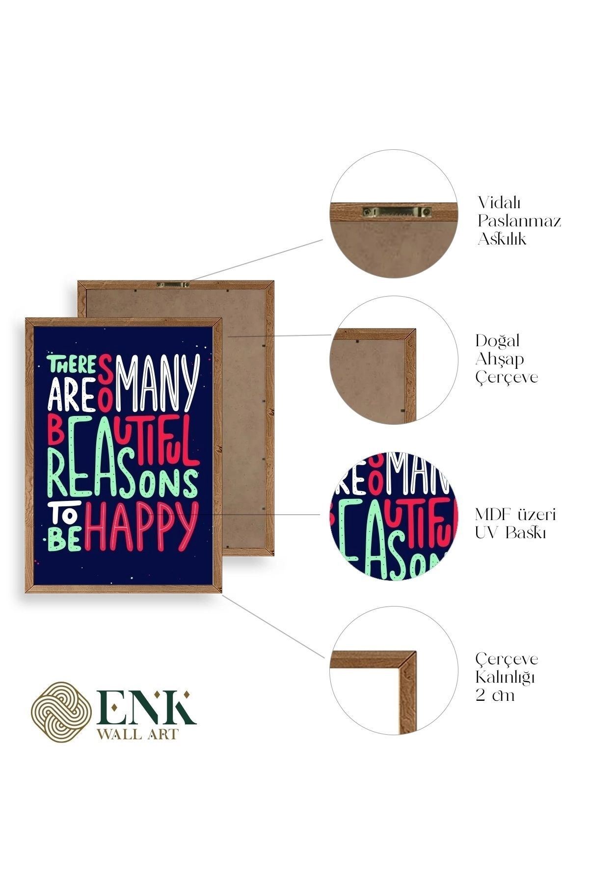 Motto Ahşap Çerçeveli Tablo 23 x 30