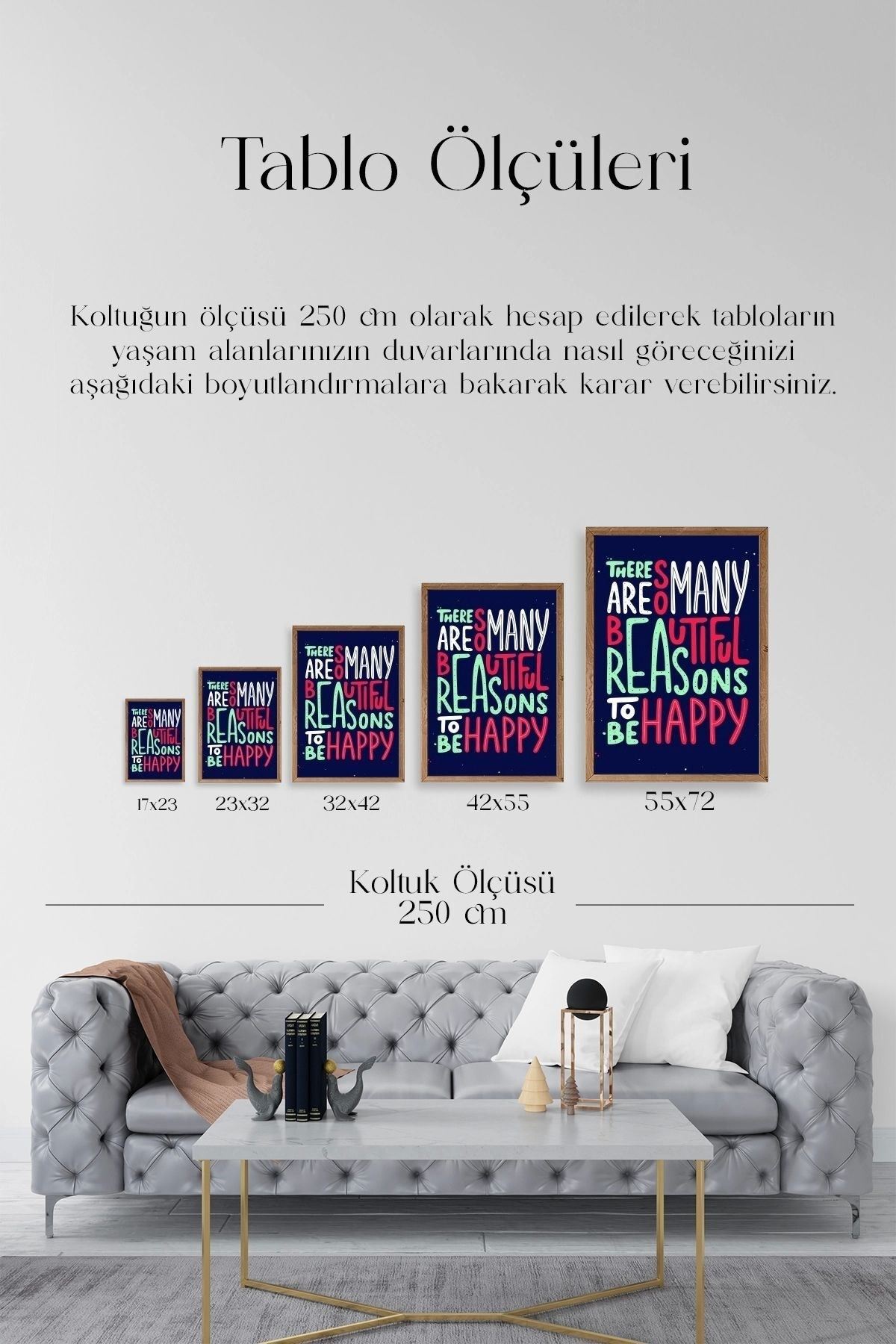 Motto Ahşap Çerçeveli Tablo 17 x 23
