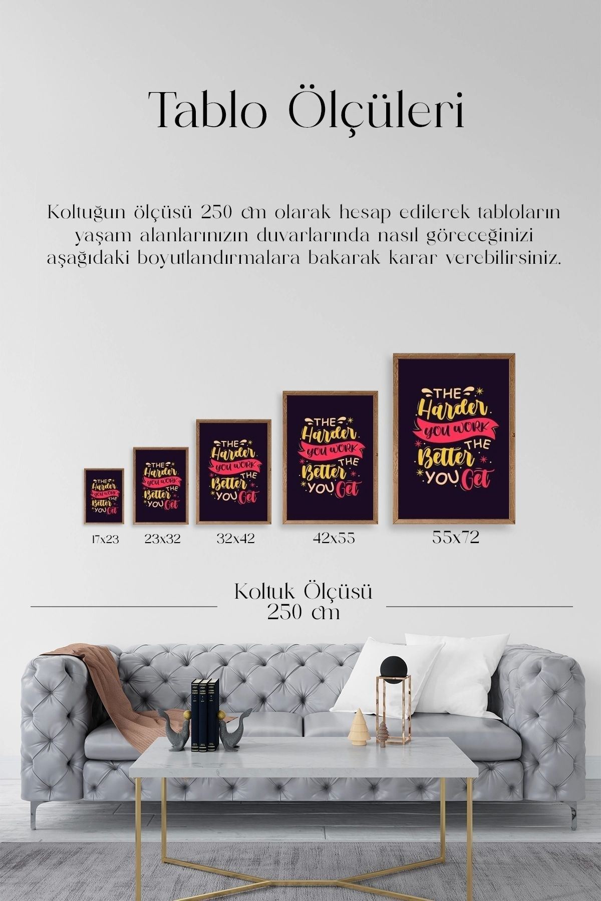 Motto Ahşap Çerçeveli Tablo 17 x 23