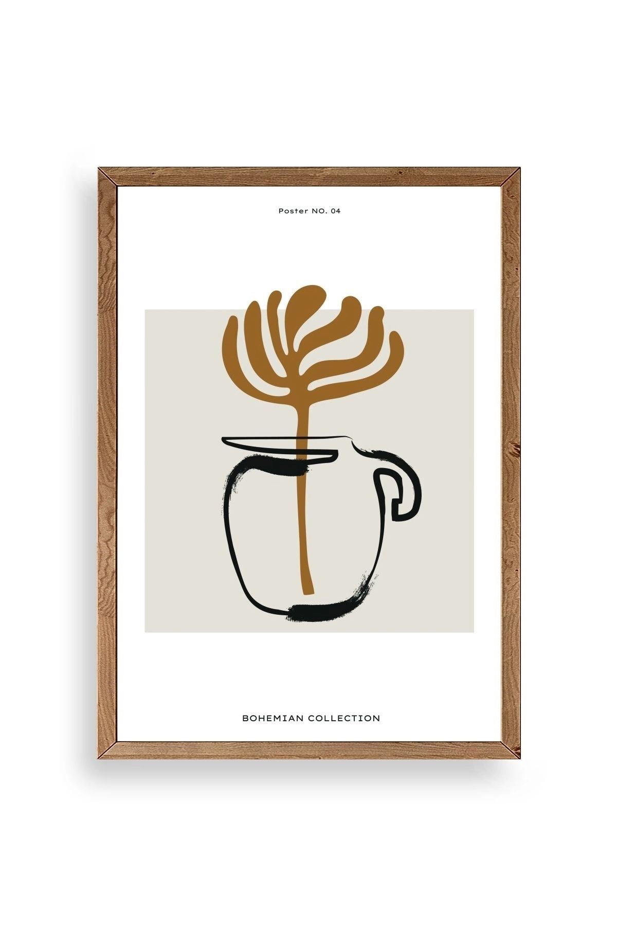 Kahve Ahşap Çerçeveli Tablo 50 x 70