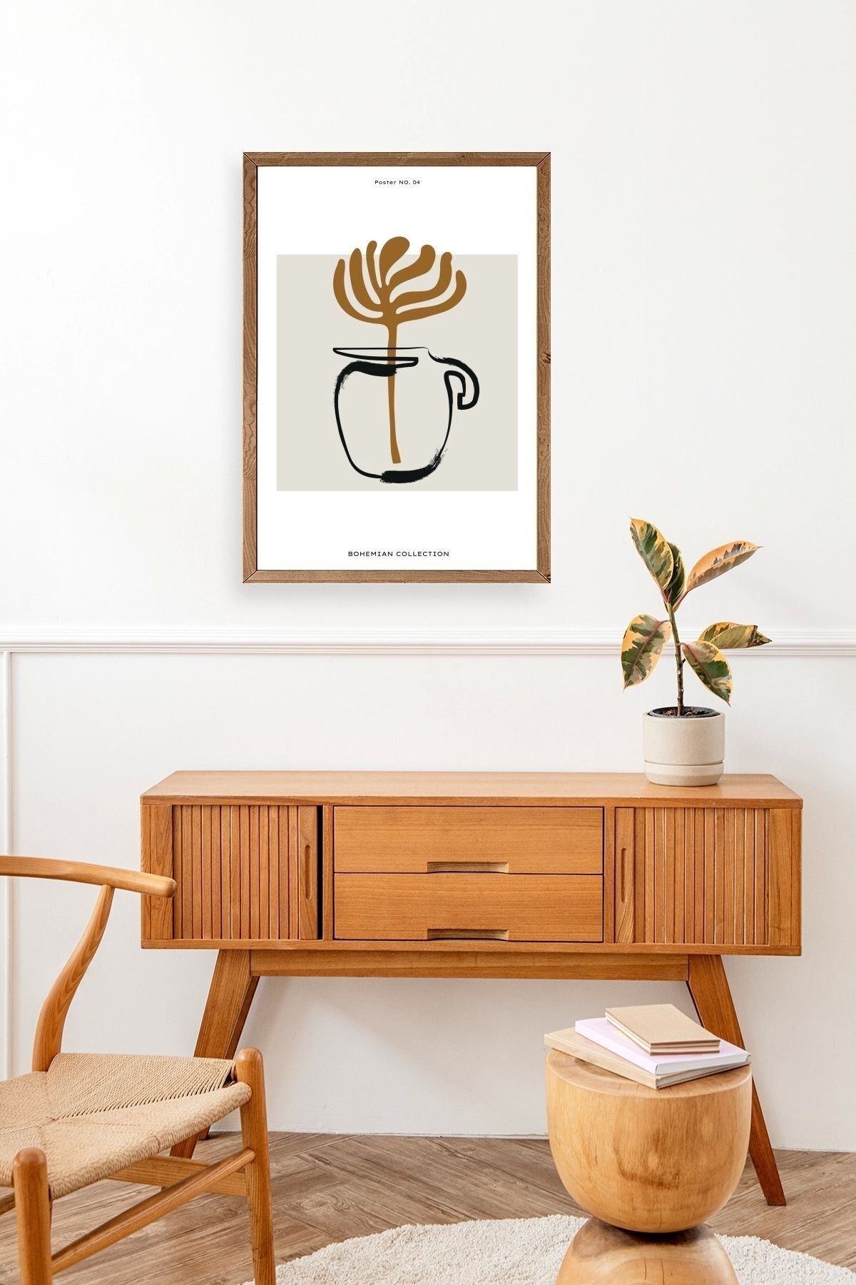 Kahve Ahşap Çerçeveli Tablo 50 x 70