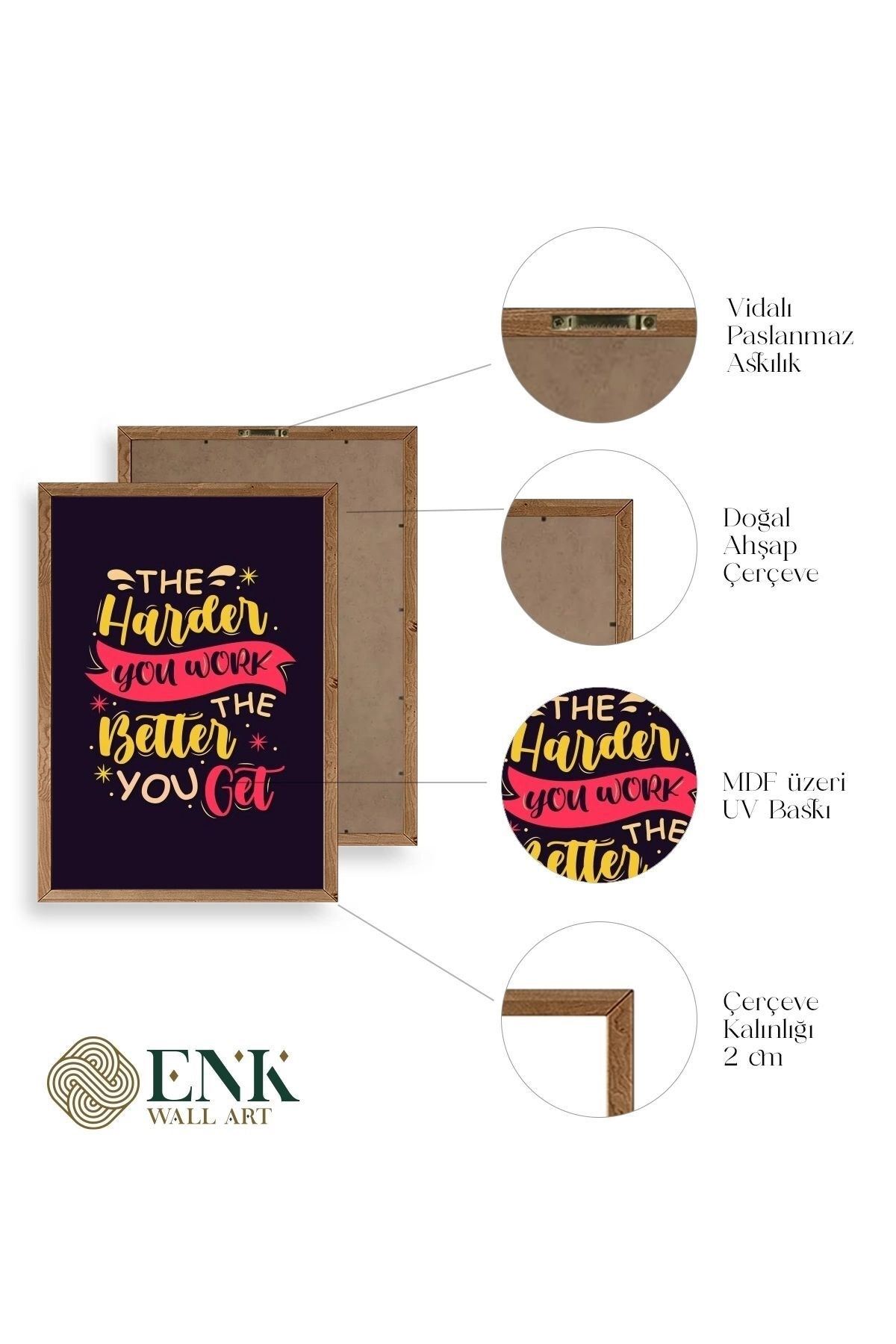 Motto Ahşap Çerçeveli Tablo 23 x 30