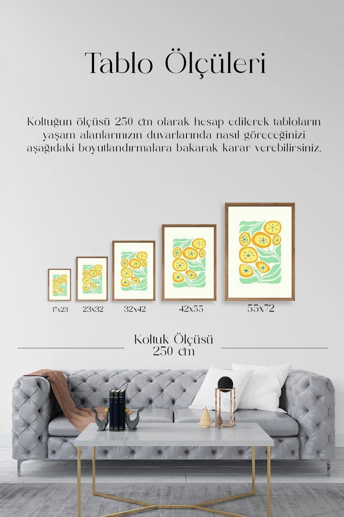 Çiçek Ahşap Çerçeveli Tablo 50 x 70