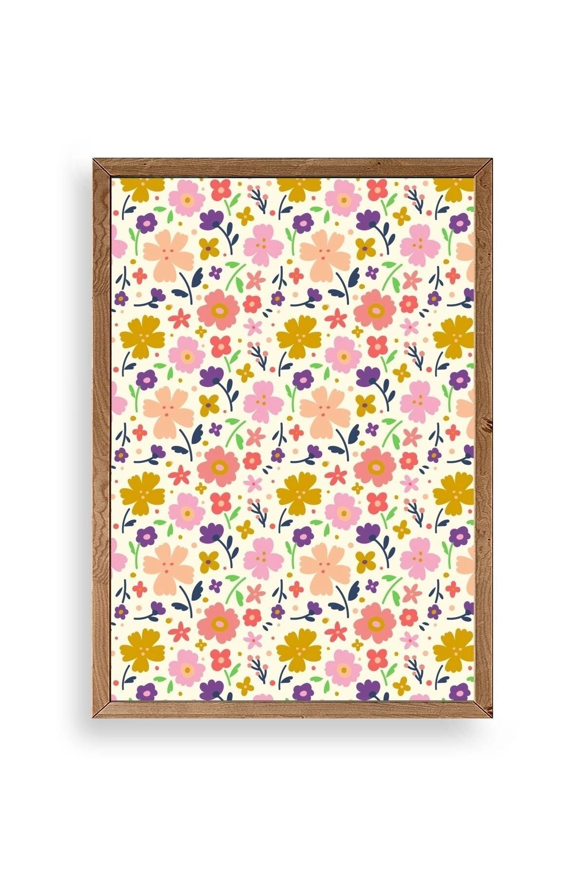 Çiçek Ahşap Çerçeveli Tablo 17 x 23