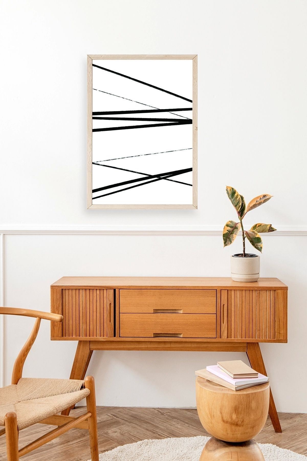 Modern Ahşap Çerçeveli Tablo 17 x 23