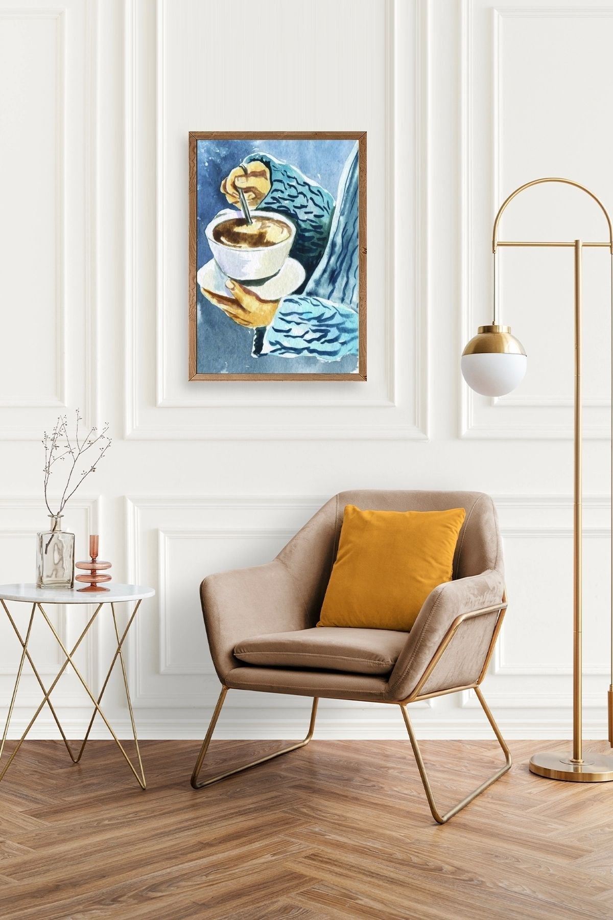 Kahve Ahşap Çerçeveli Tablo 17 x 23