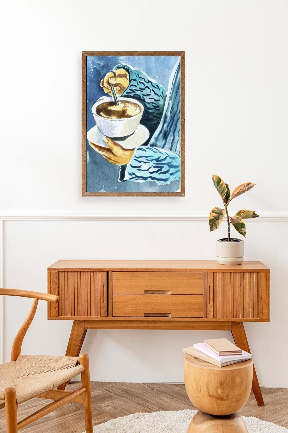 Kahve Ahşap Çerçeveli Tablo 30 x 42