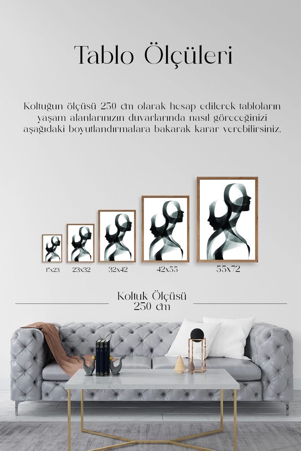 Soyut Ahşap Çerçeveli Tablo 23 x 30