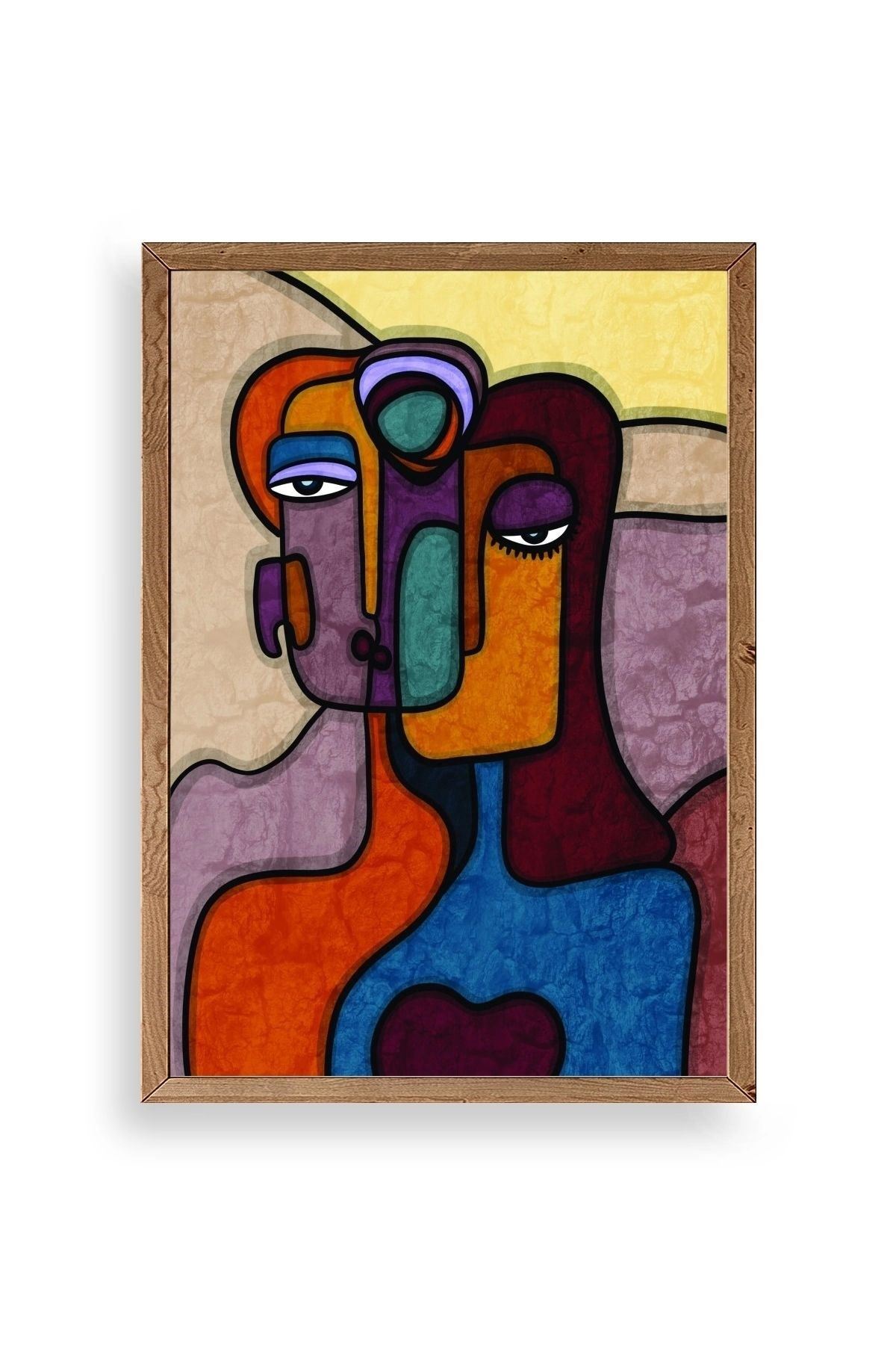 Soyut Kadın Ahşap Çerçeveli Tablo 50 x 70