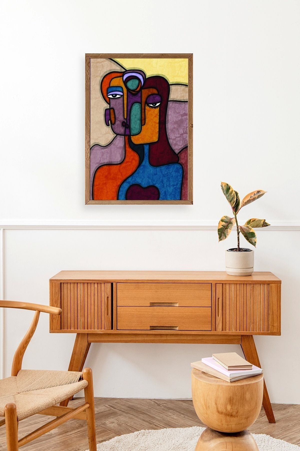 Soyut Kadın Ahşap Çerçeveli Tablo 17 x 23