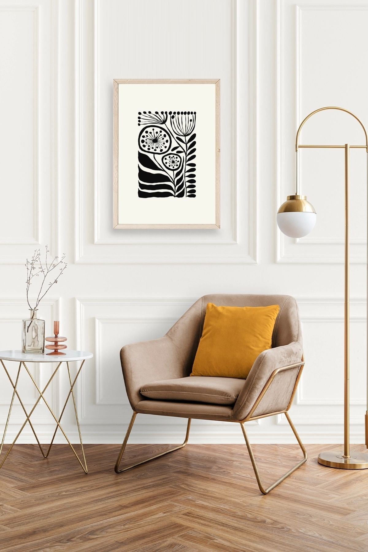 Çiçek Ahşap Çerçeveli Tablo 50 x 70