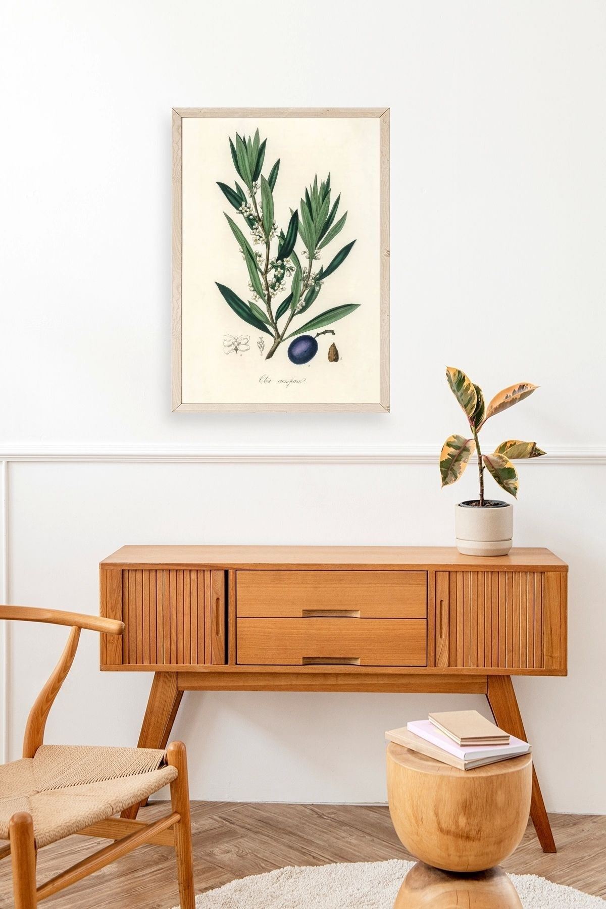 Yaprak Ahşap Çerçeveli Tablo 17 x 23