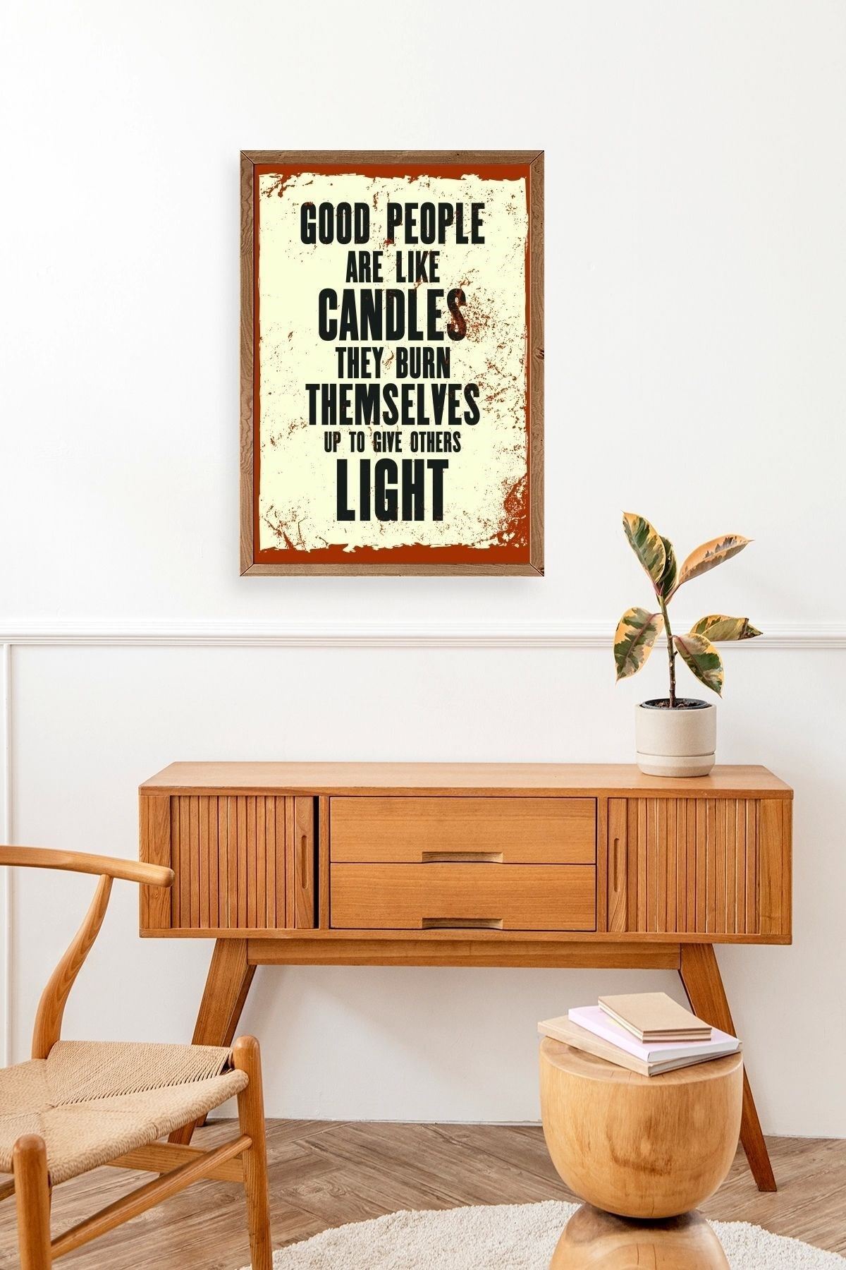 Motto Ahşap Çerçeveli Tablo 30 x 42