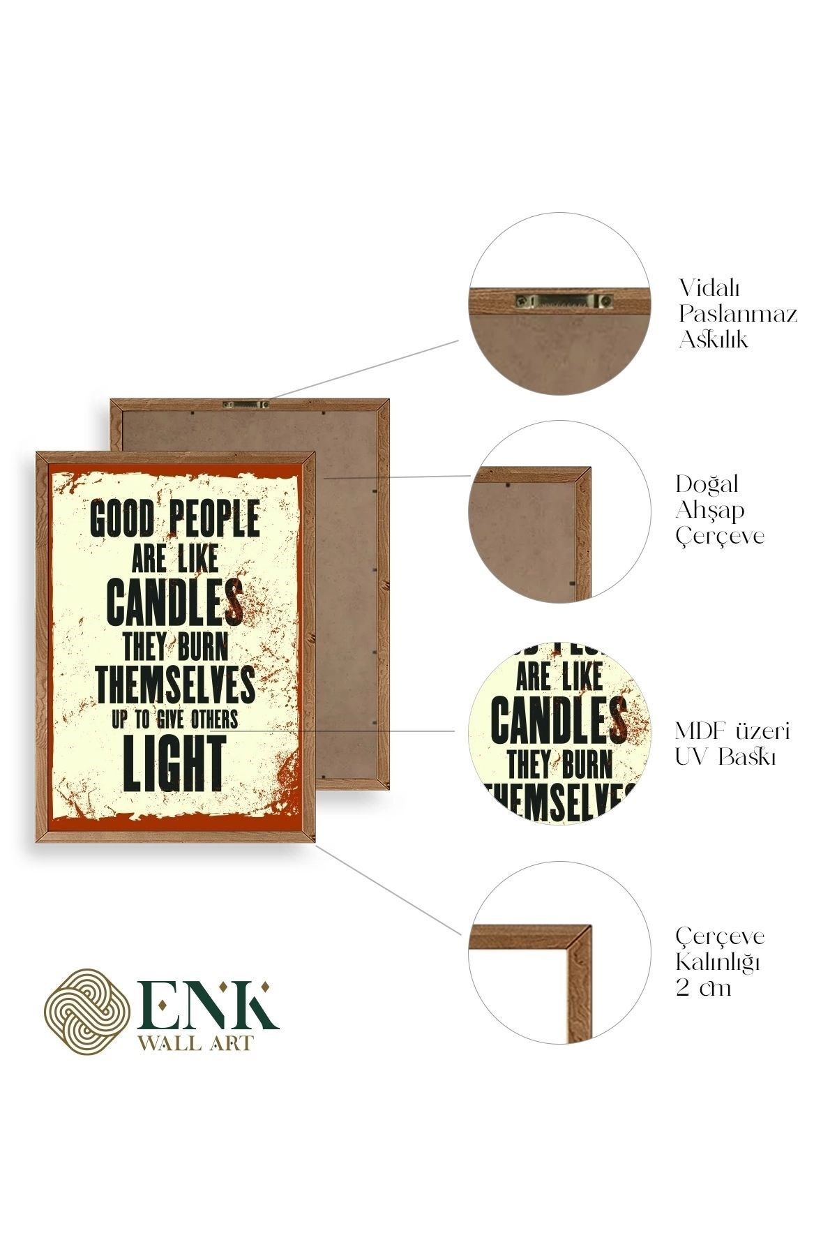 Motto Ahşap Çerçeveli Tablo 30 x 42