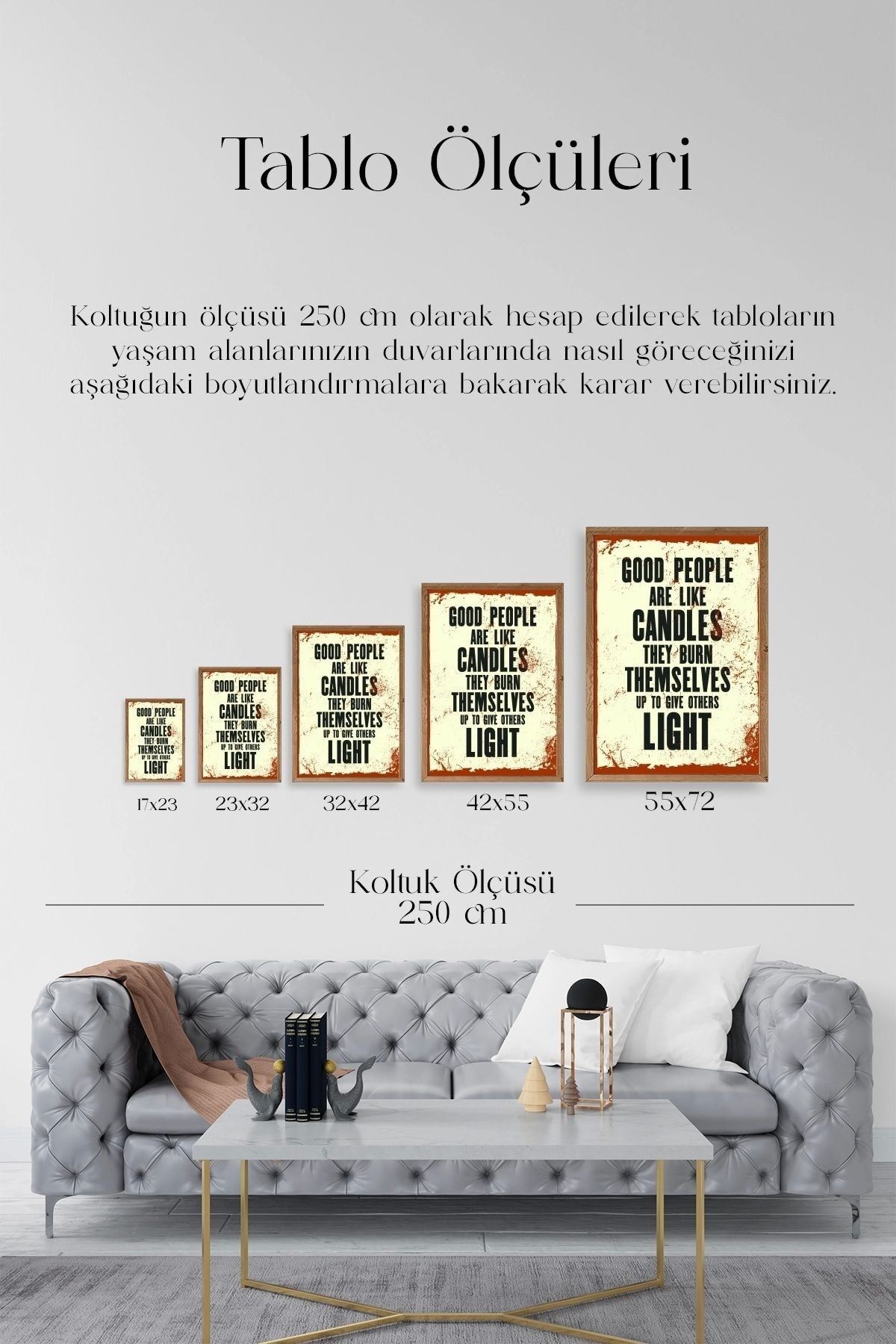 Motto Ahşap Çerçeveli Tablo 30 x 42
