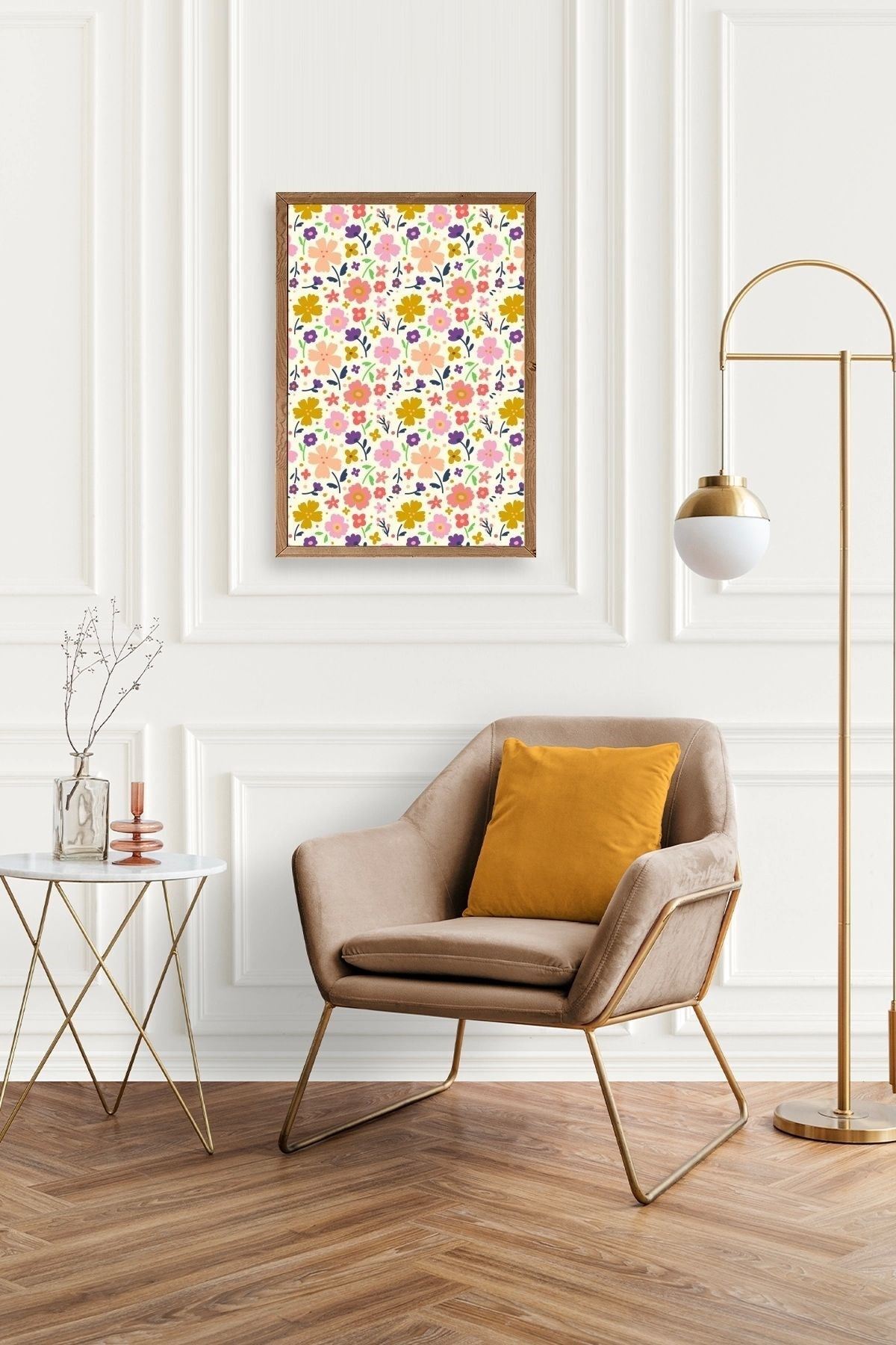 Çiçek Ahşap Çerçeveli Tablo 23 x 30