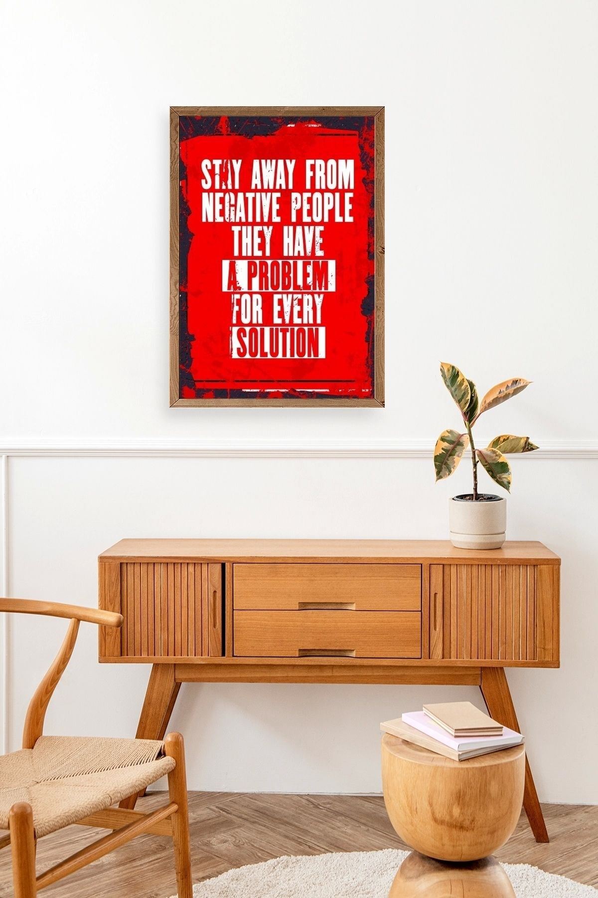 Motto Ahşap Çerçeveli Tablo 17 x 23