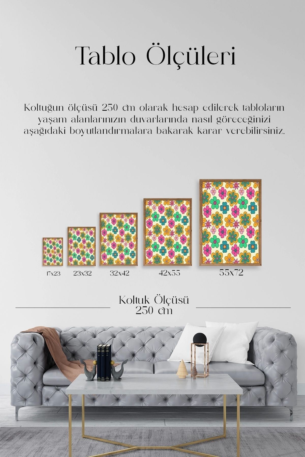 Çiçekler Ahşap Çerçeveli Tablo 23 x 30