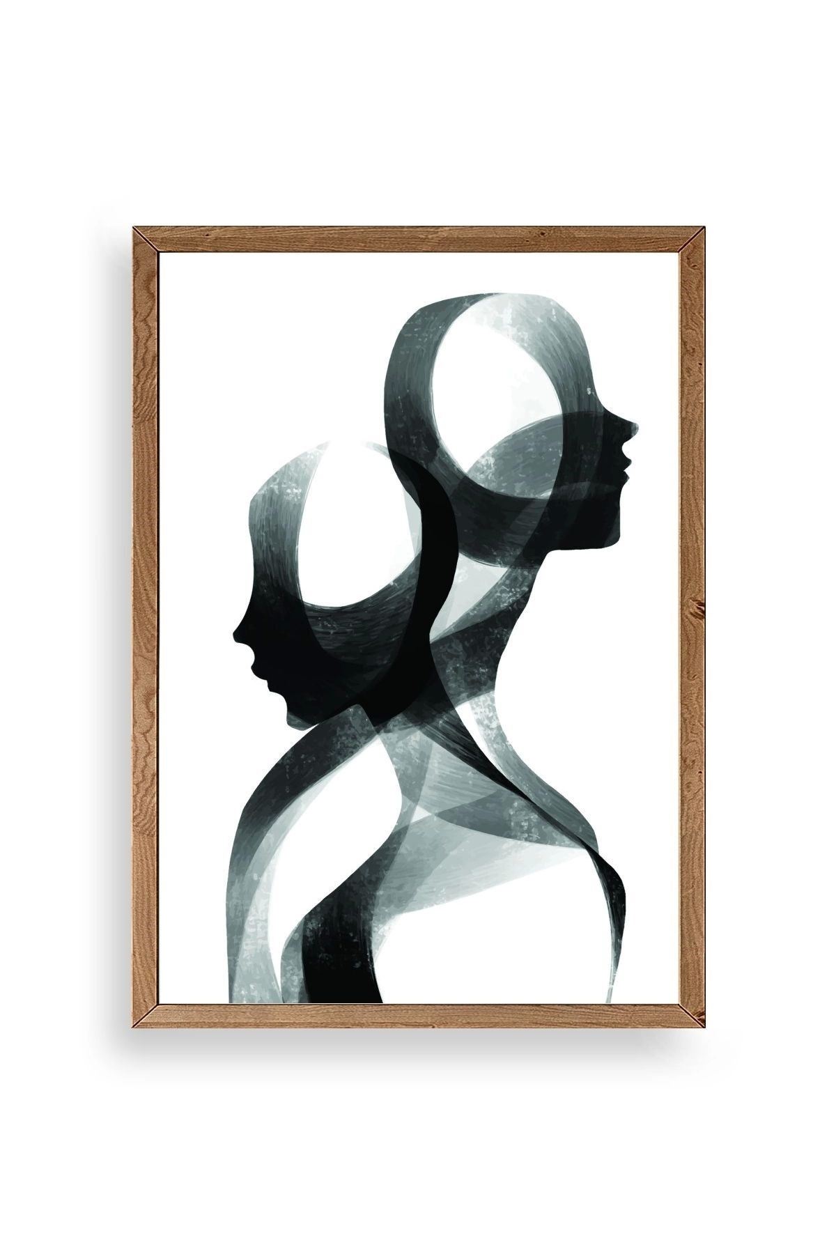 Soyut Ahşap Çerçeveli Tablo 30 x 42