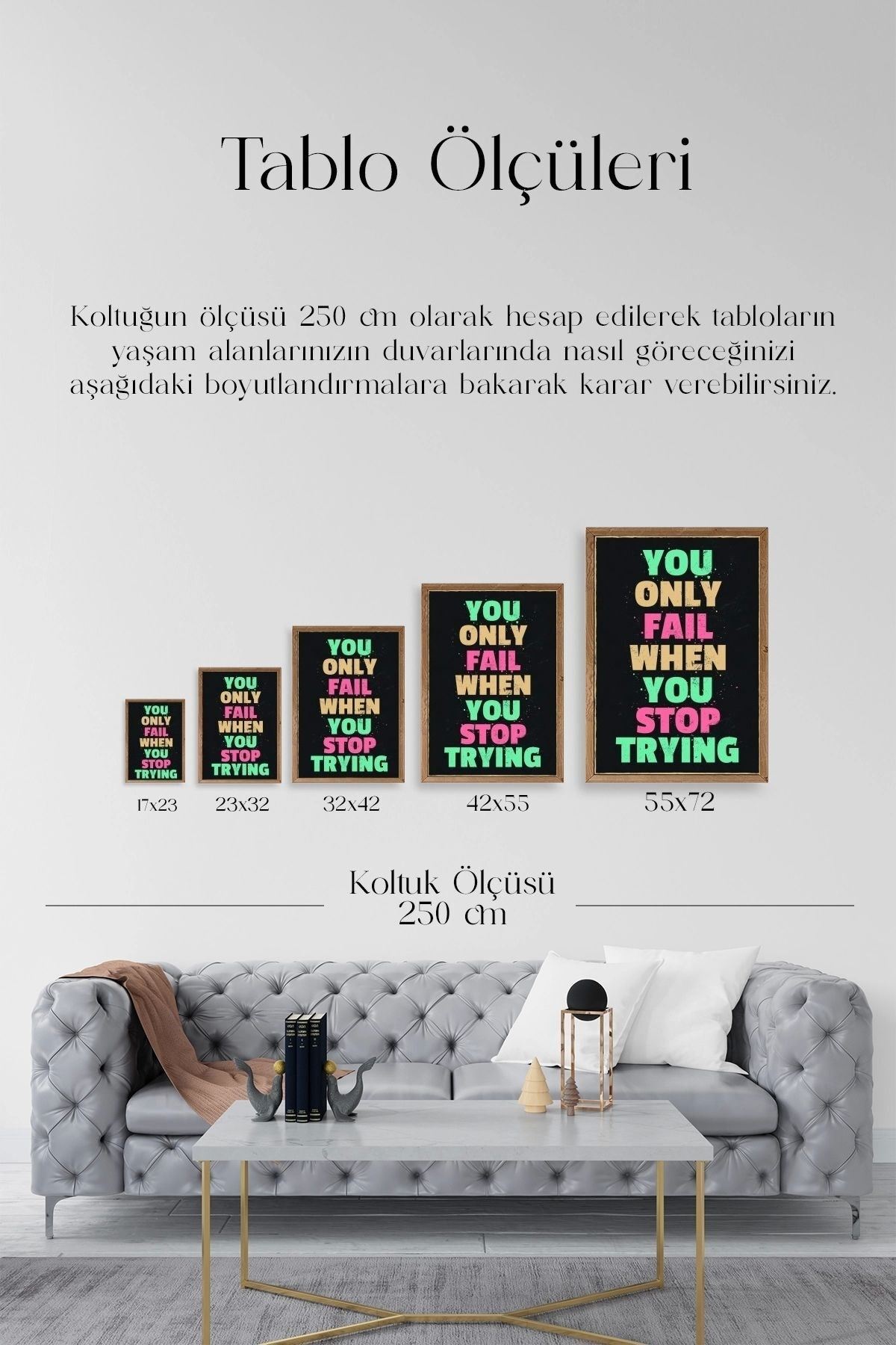 Motto Ahşap Çerçeveli Tablo 23 x 30