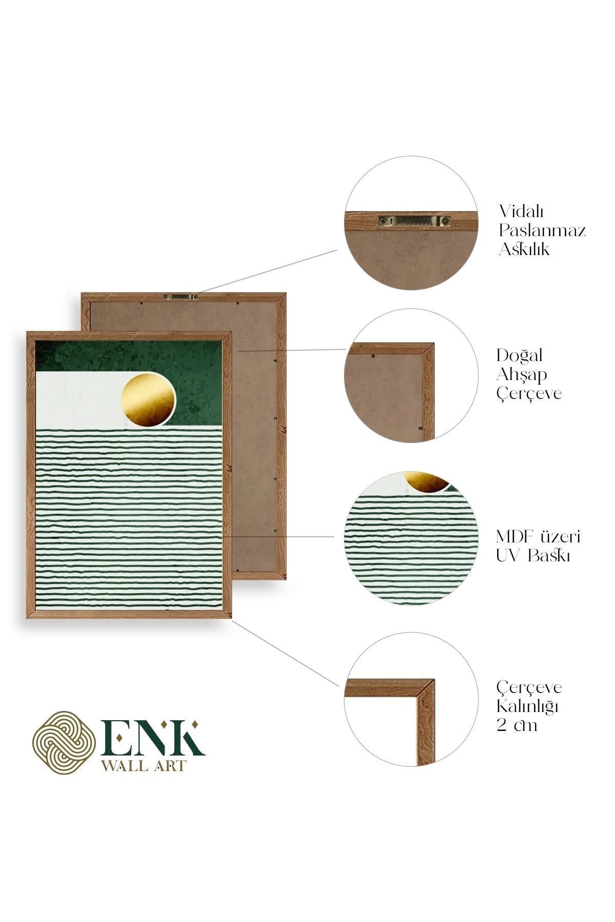 Soyut Ahşap Çerçeveli Tablo 17 x 23