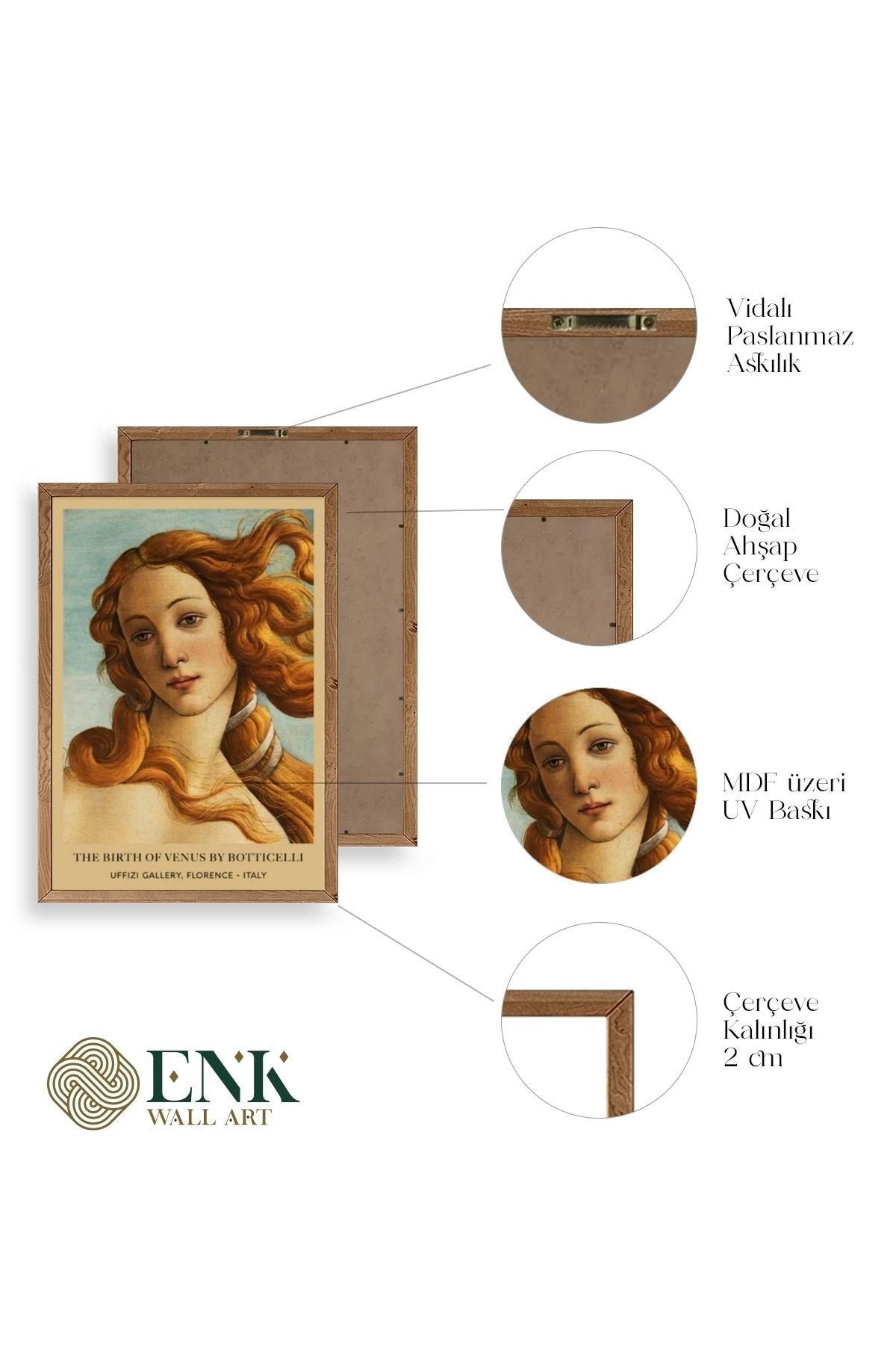 Kadın Ahşap Çerçeveli Tablo 17 x 23