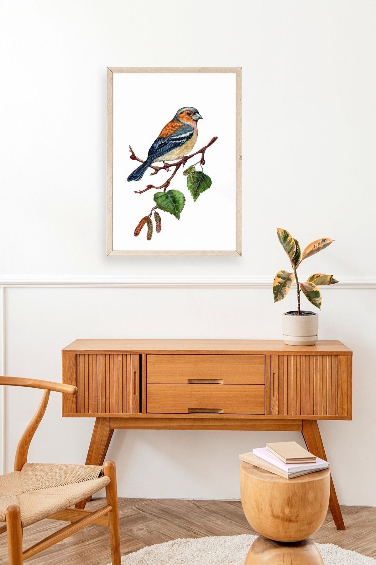 Kuş Ahşap Çerçeveli Tablo 23 x 30