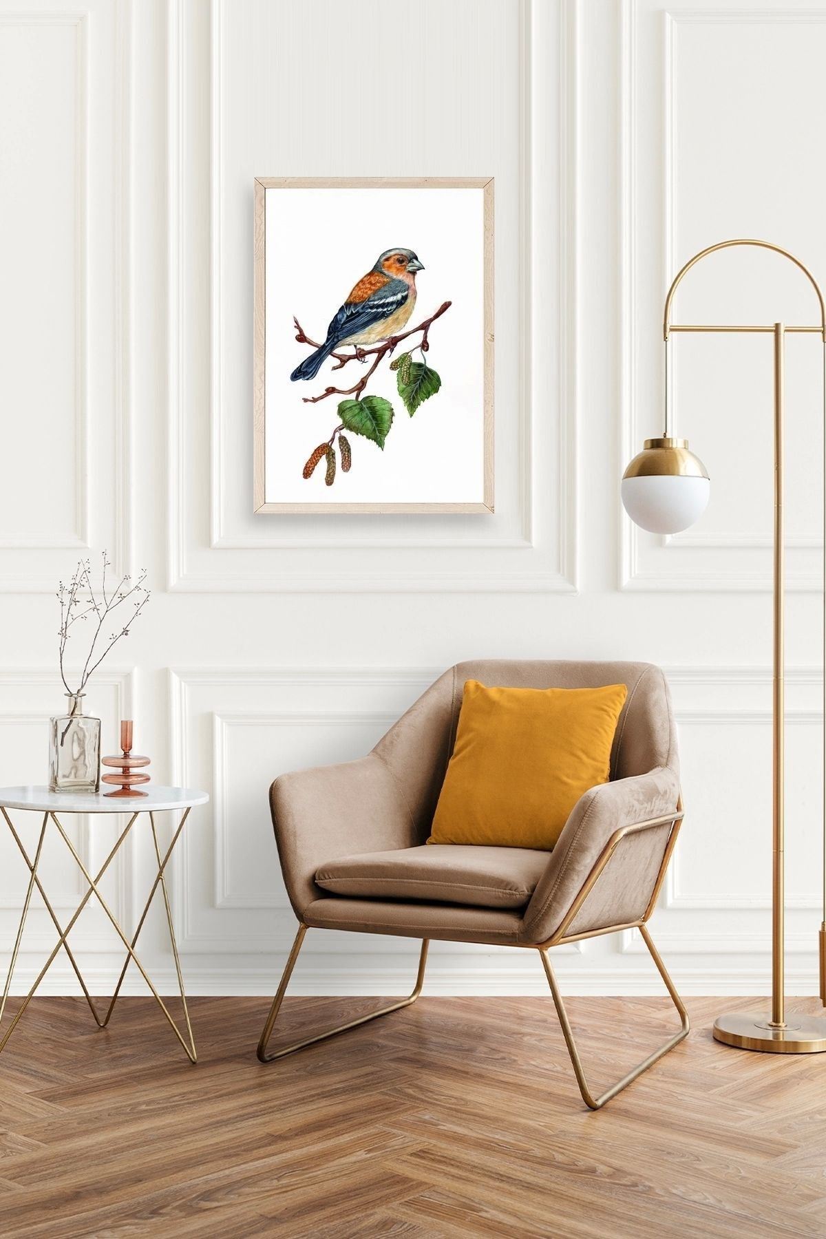 Kuş Ahşap Çerçeveli Tablo 17 x 23