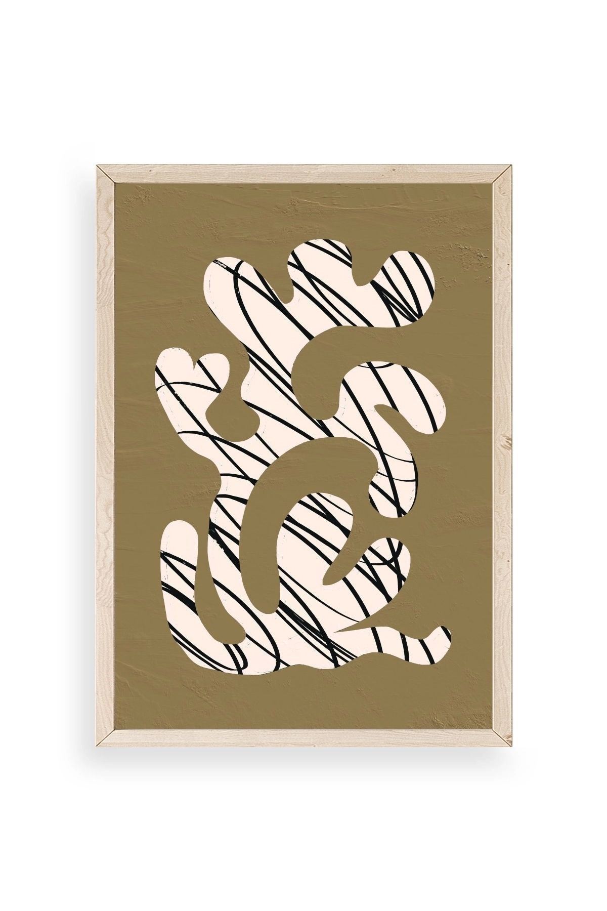 Soyut Ahşap Çerçeveli Tablo 23 x 30