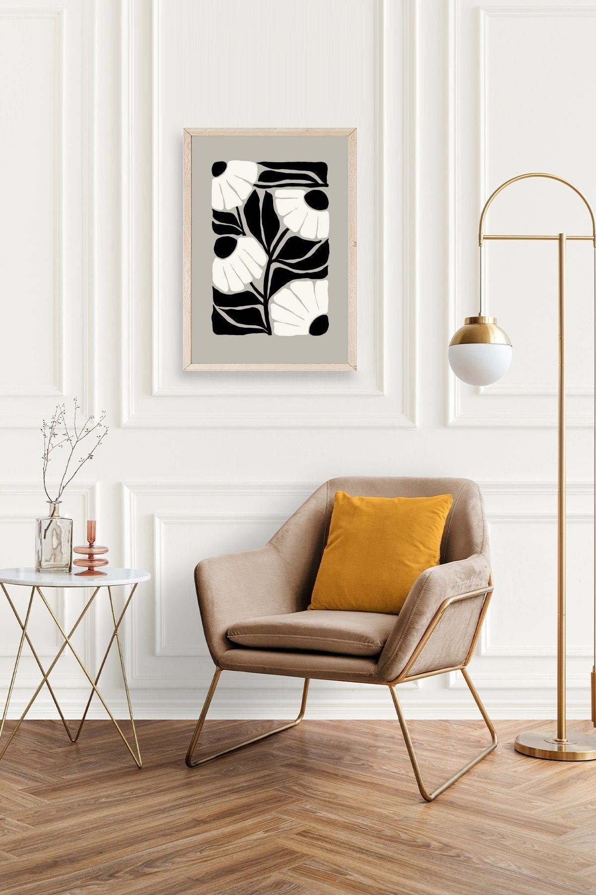 Çiçek Ahşap Çerçeveli Tablo 30 x 42