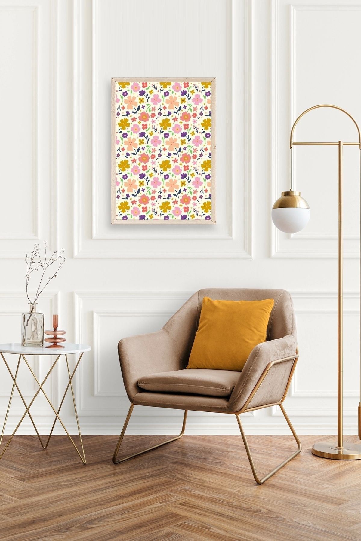 Çiçek Ahşap Çerçeveli Tablo 30 x 42