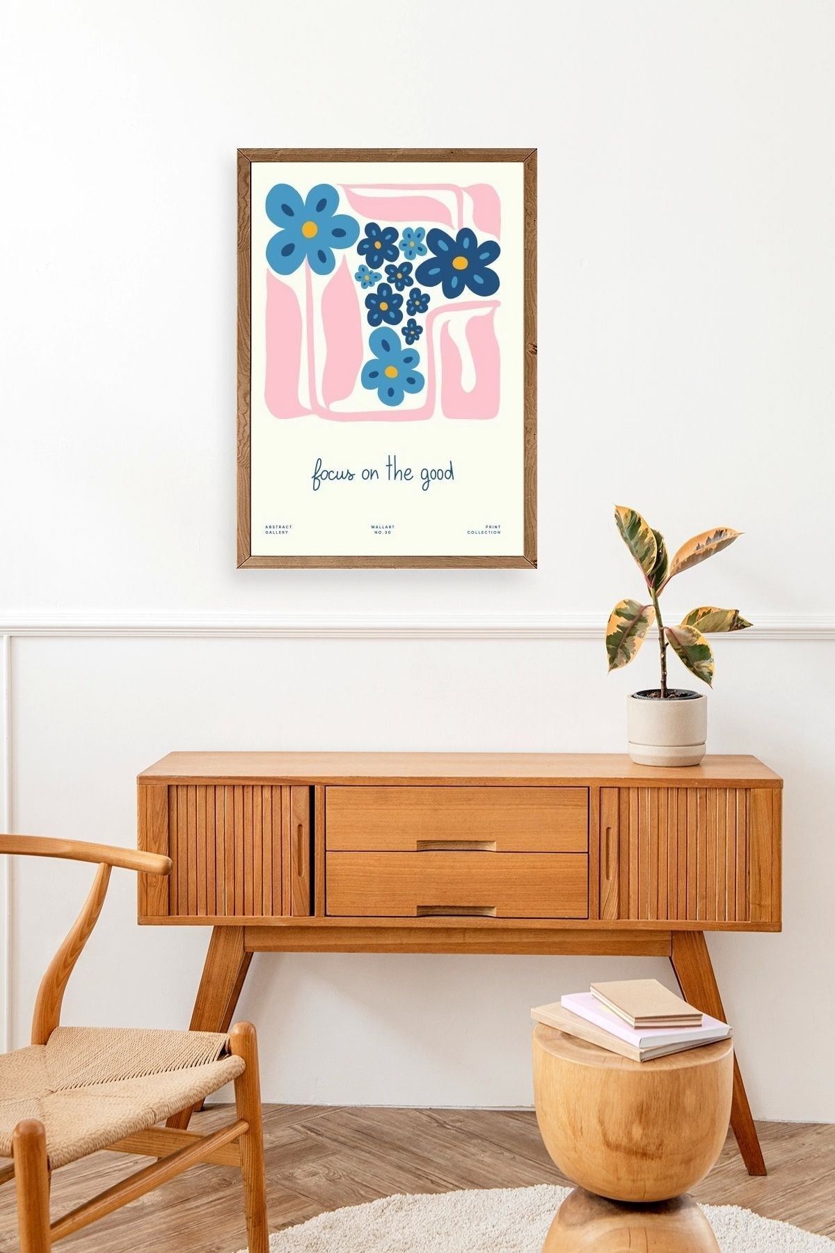 Çiçekler Ahşap Çerçeveli Tablo 50 x 70