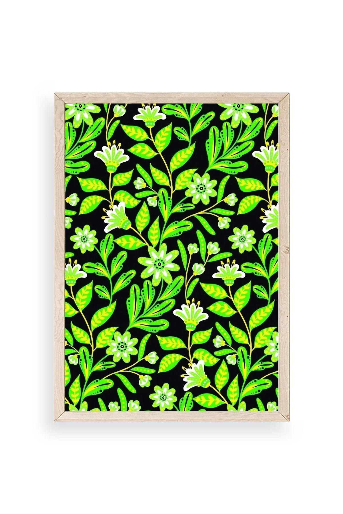 Yapraklar Ahşap Çerçeveli Tablo 50 x 70