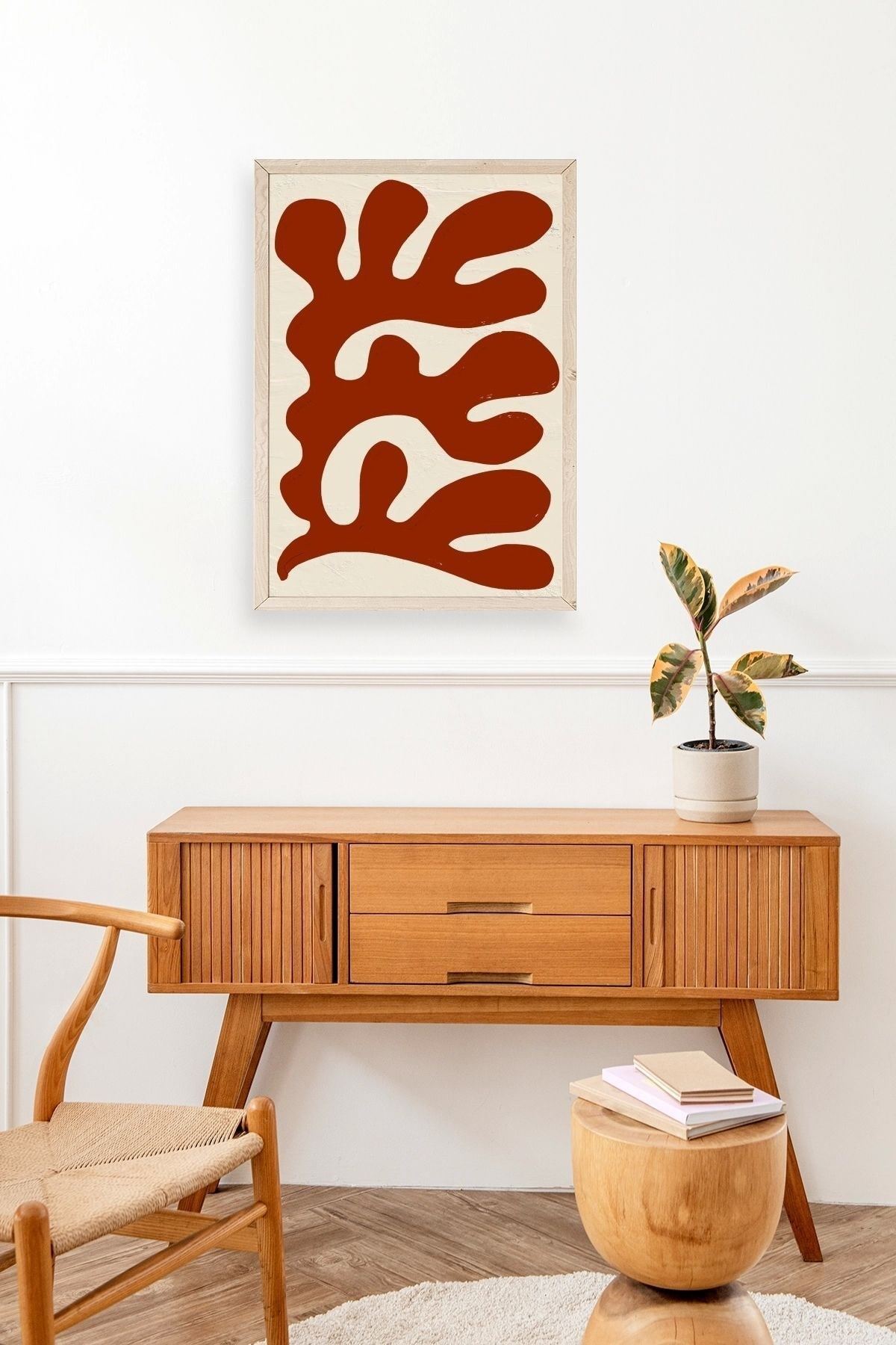 Soyut Ahşap Çerçeveli Tablo 50 x 70