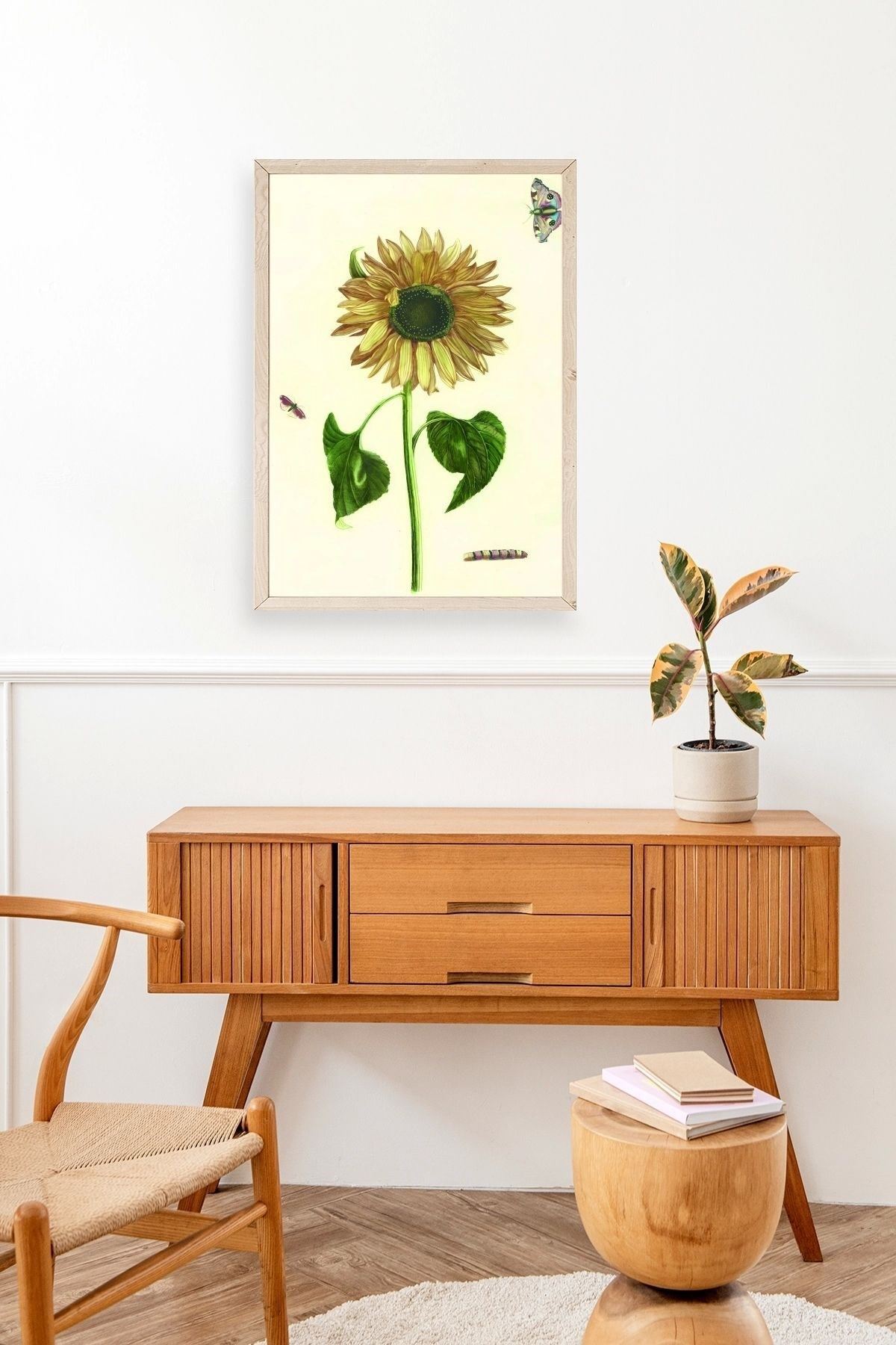 Ayçiçeği Ahşap Çerçeveli Tablo 50 x 70