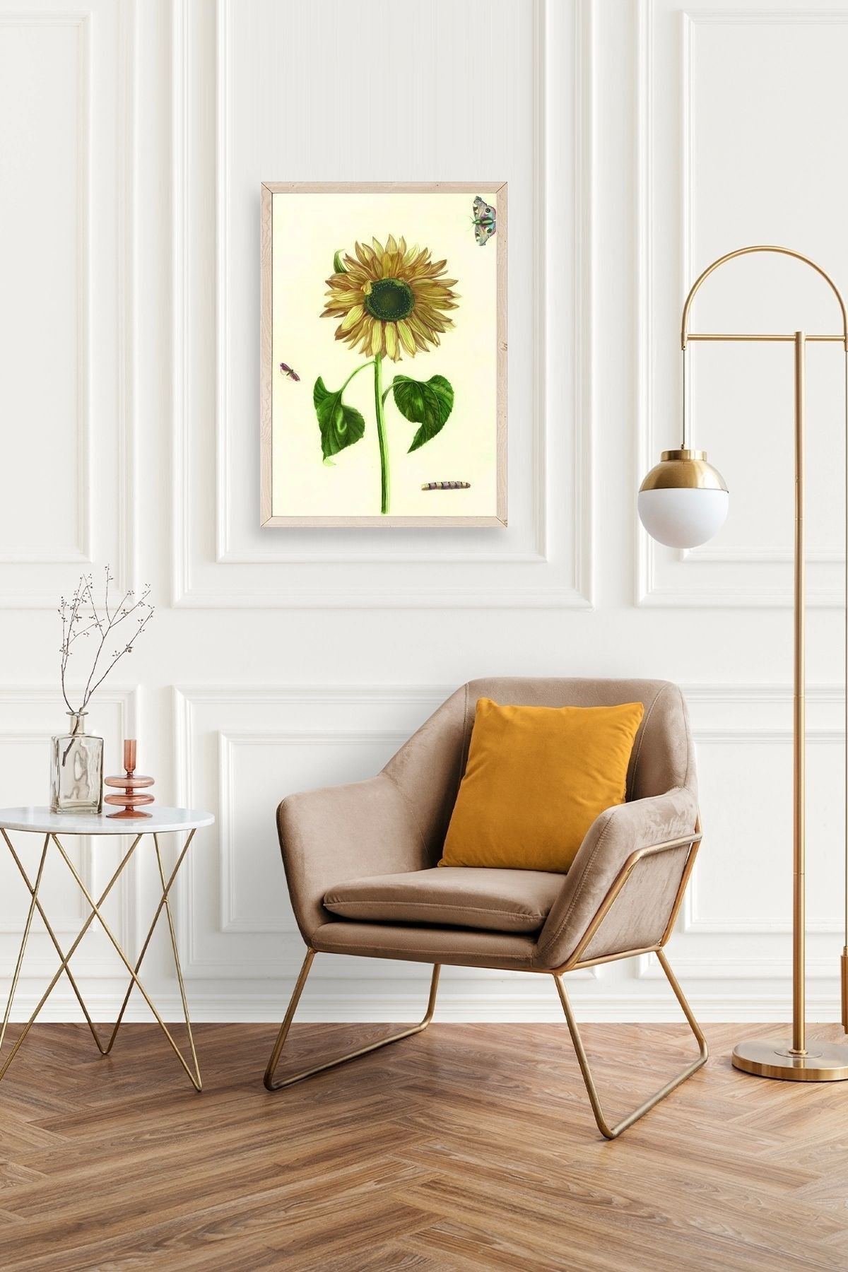 Ayçiçeği Ahşap Çerçeveli Tablo 30 x 42