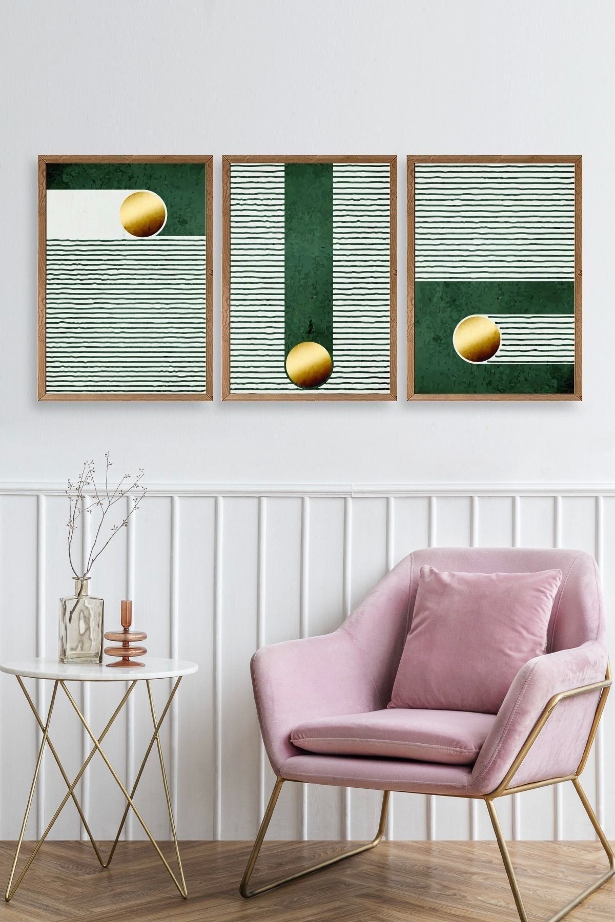 Soyut Ahşap Çerçeveli Tablo 23 x 30