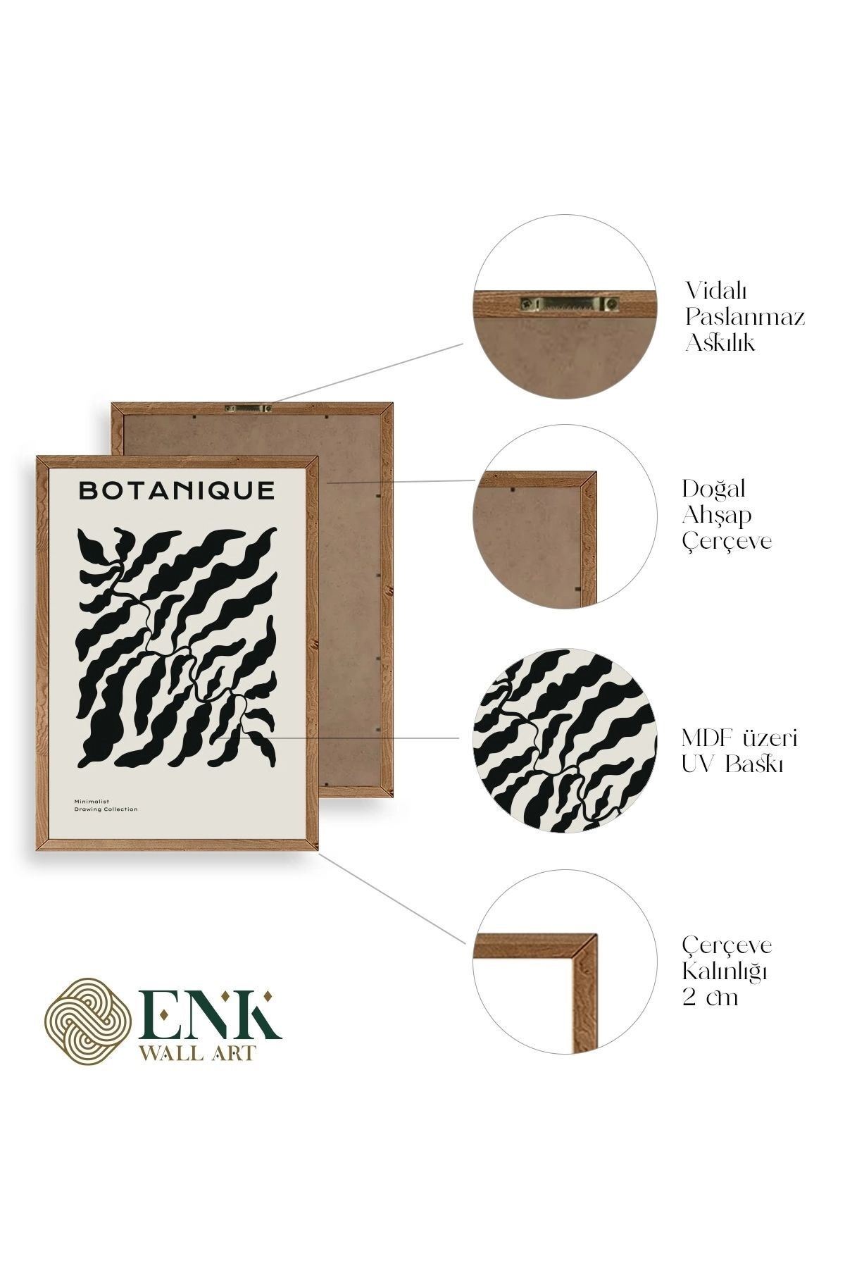 Soyut Ahşap Çerçeveli Tablo 17 x 23