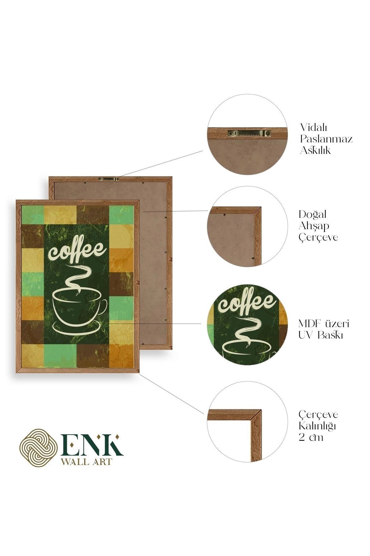 Kahve Ahşap Çerçeveli Tablo 23 x 30