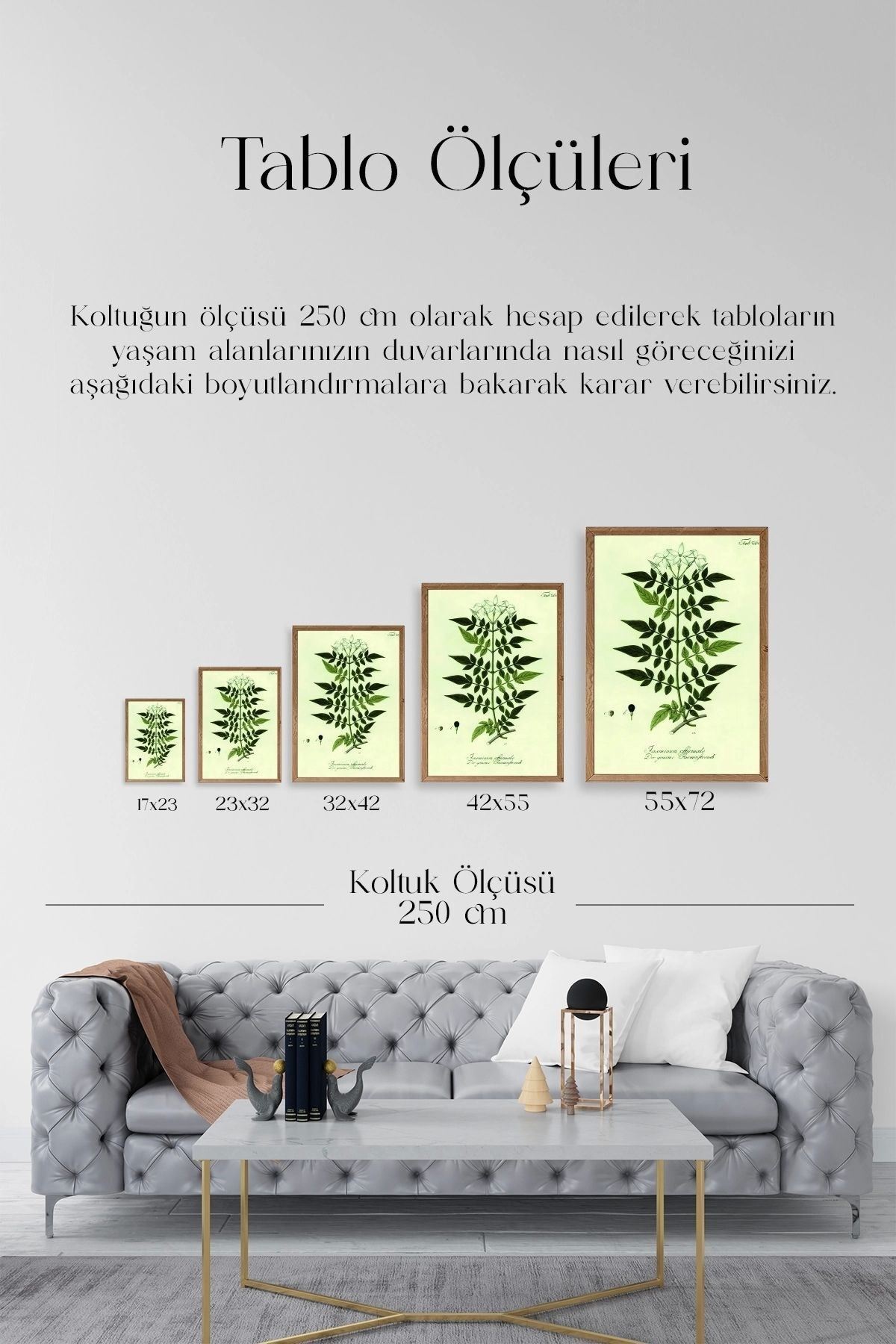 Yapraklar Ahşap Çerçeveli Tablo 23 x 30